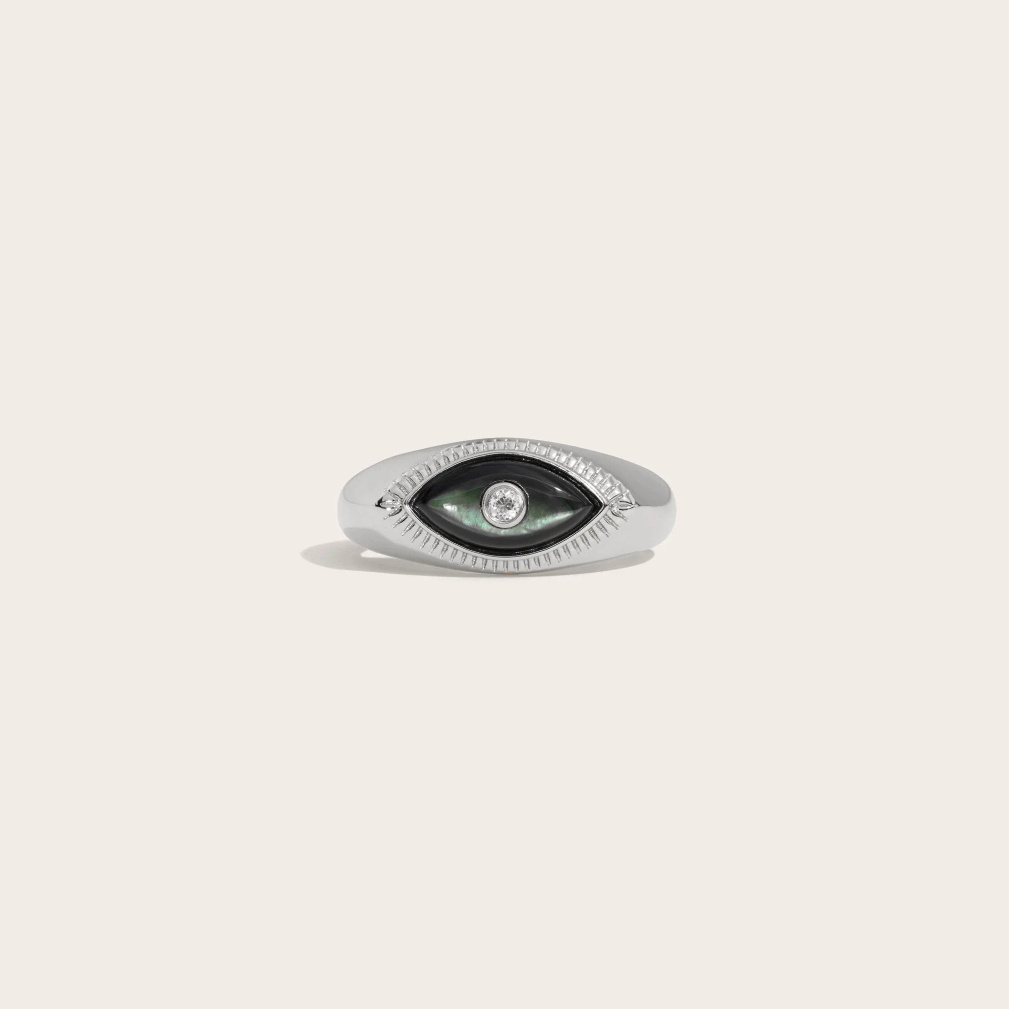 Third Eye Black Mother of Pearl Ring | Sterling Silver