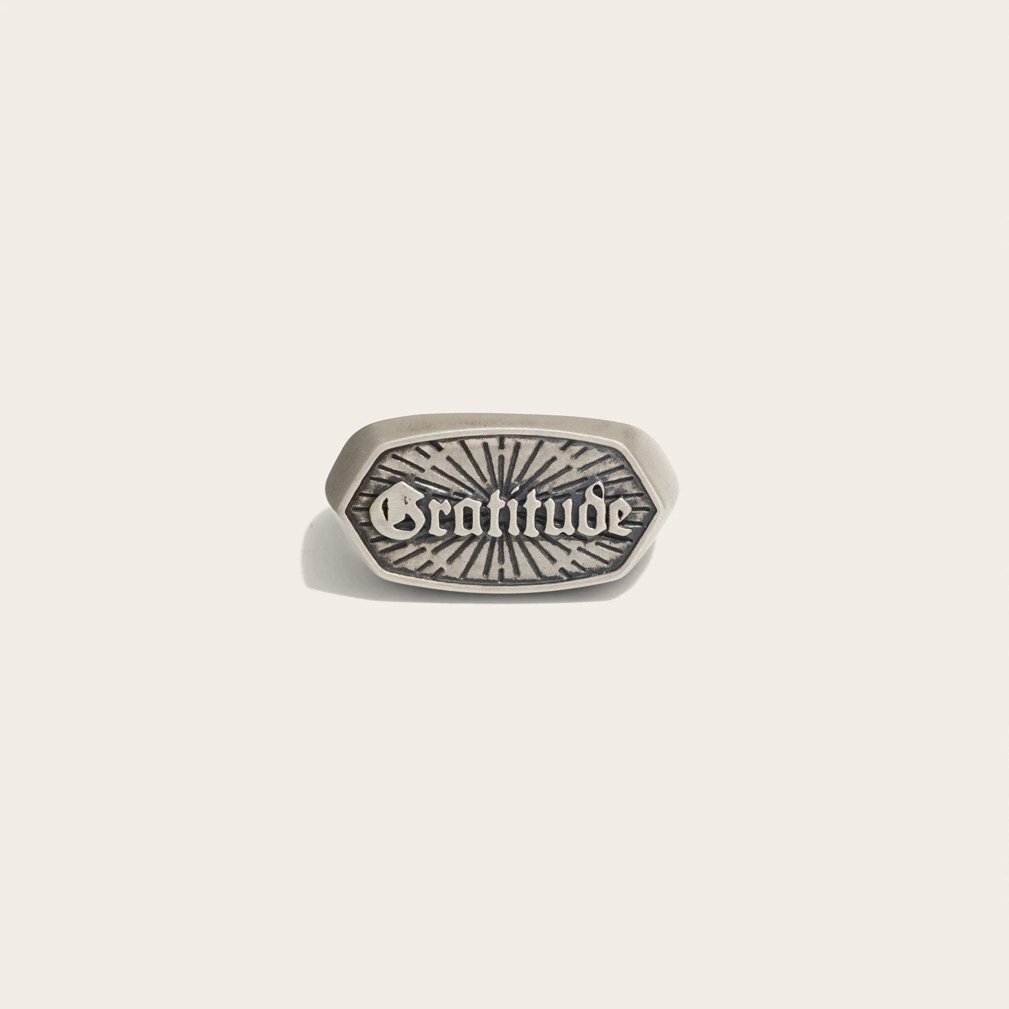 Gratitude Affirmation Ring | Gunmetal