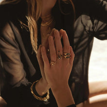 Third Eye Black Mother of Pearl Ring | 14K Yellow Gold Vermeil