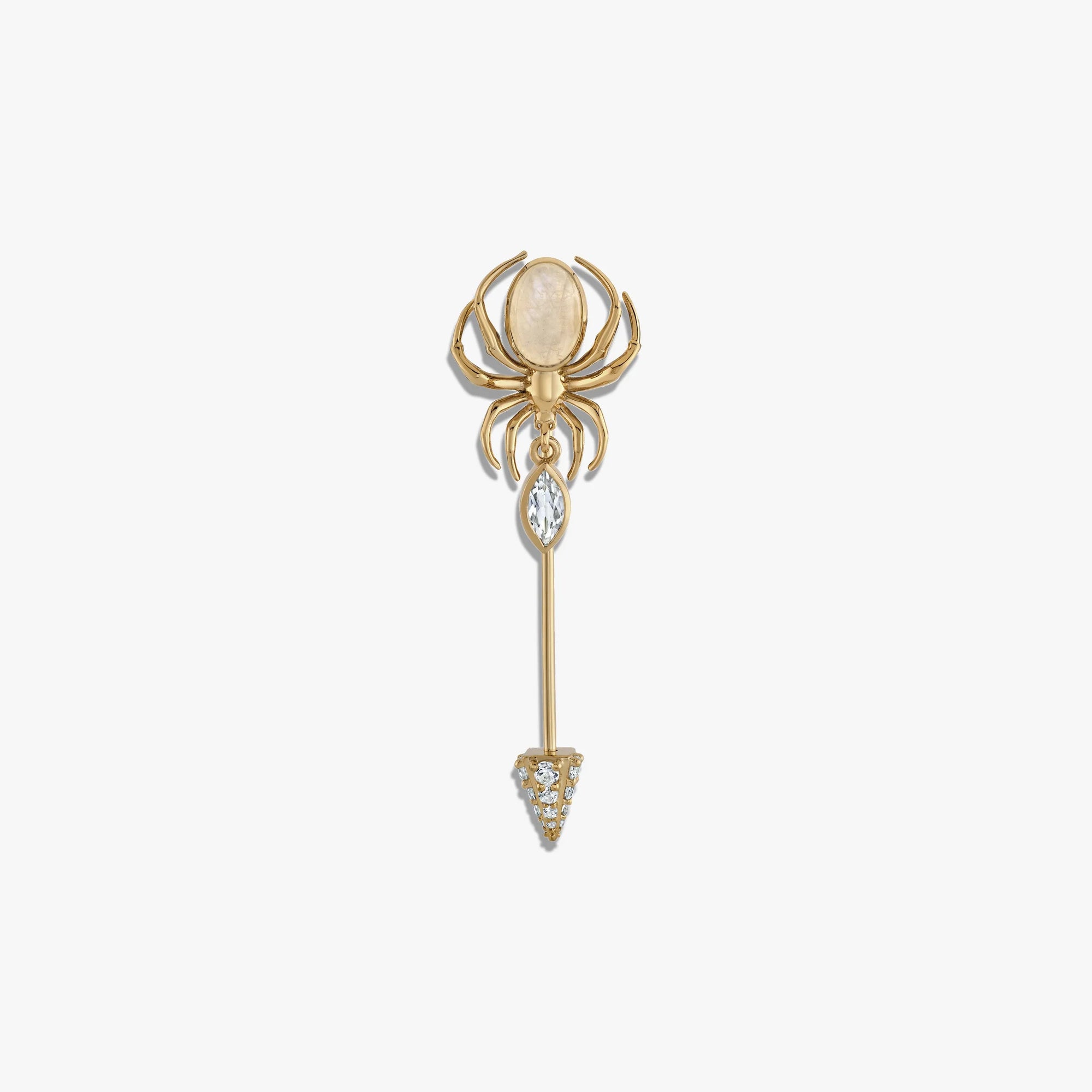 Awe Inspired  Accessories Moonstone Spider Brooch
