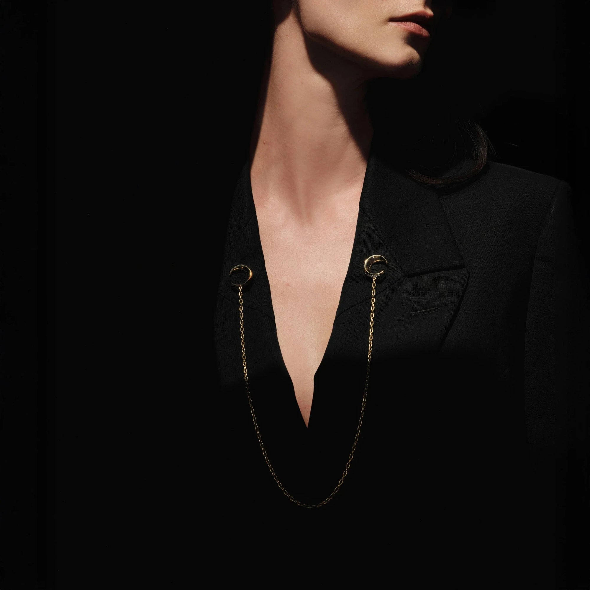 Awe Inspired  Accessories Double Crescent Moon Brooch