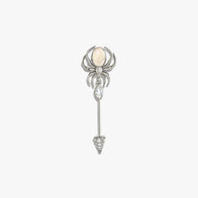 Awe Inspired Tools Sterling Silver Moonstone Spider Brooch