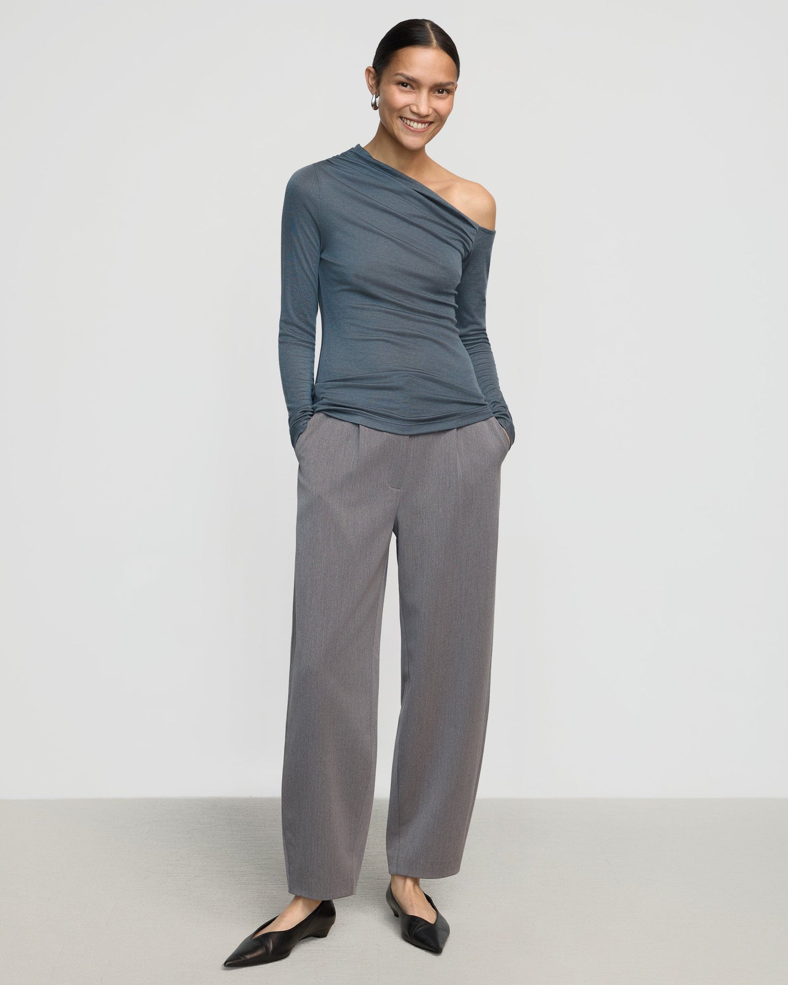 Ayra Tencel-Wool Off-Shoulder Tee | Stratus