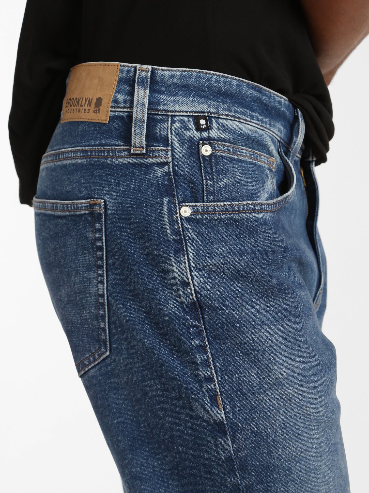 Mens | Bedford Slim Leg Jeans | Indigo Brushed Denim