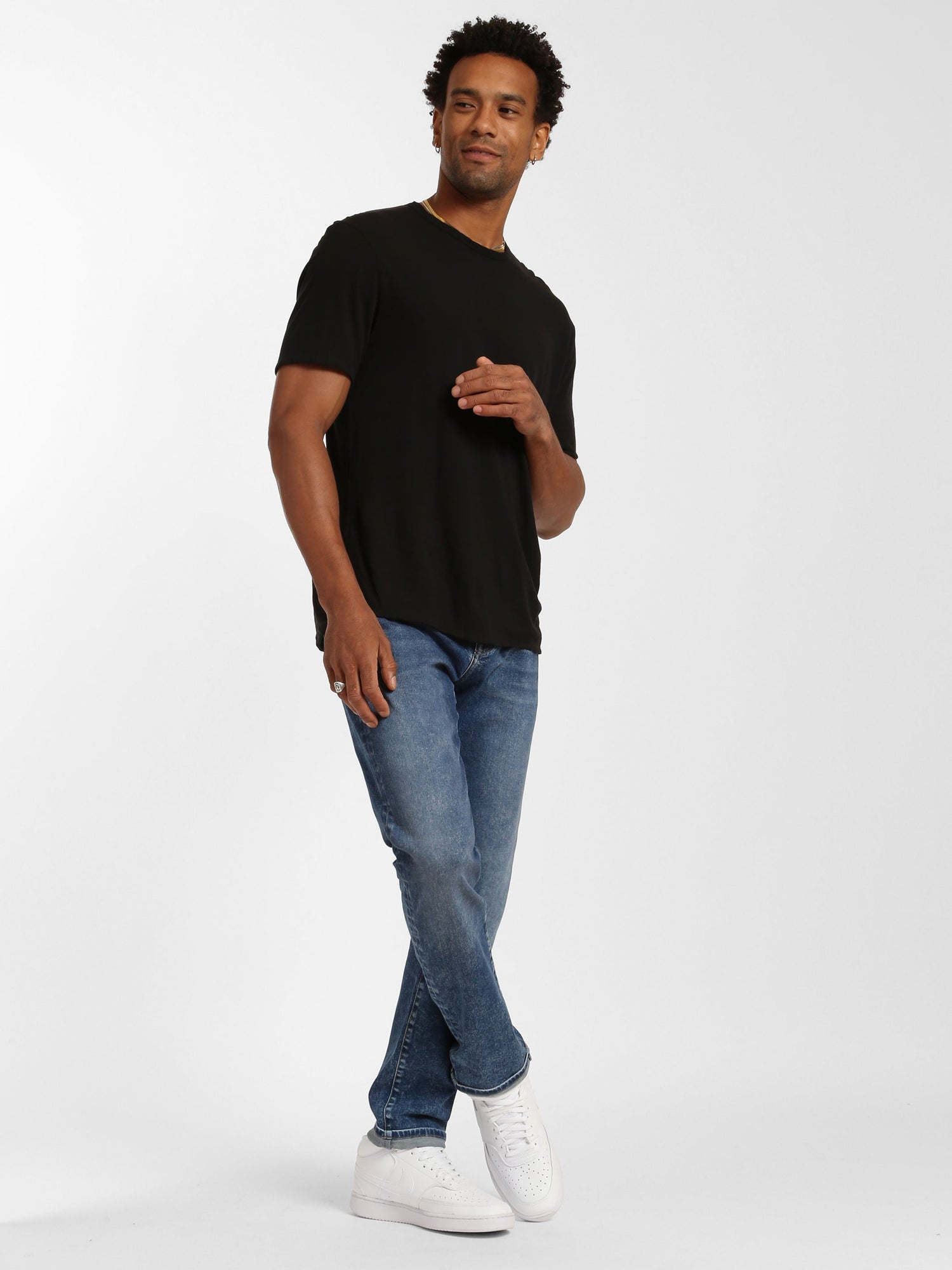 Mens | Bedford Slim Leg Jeans | Indigo Brushed Denim