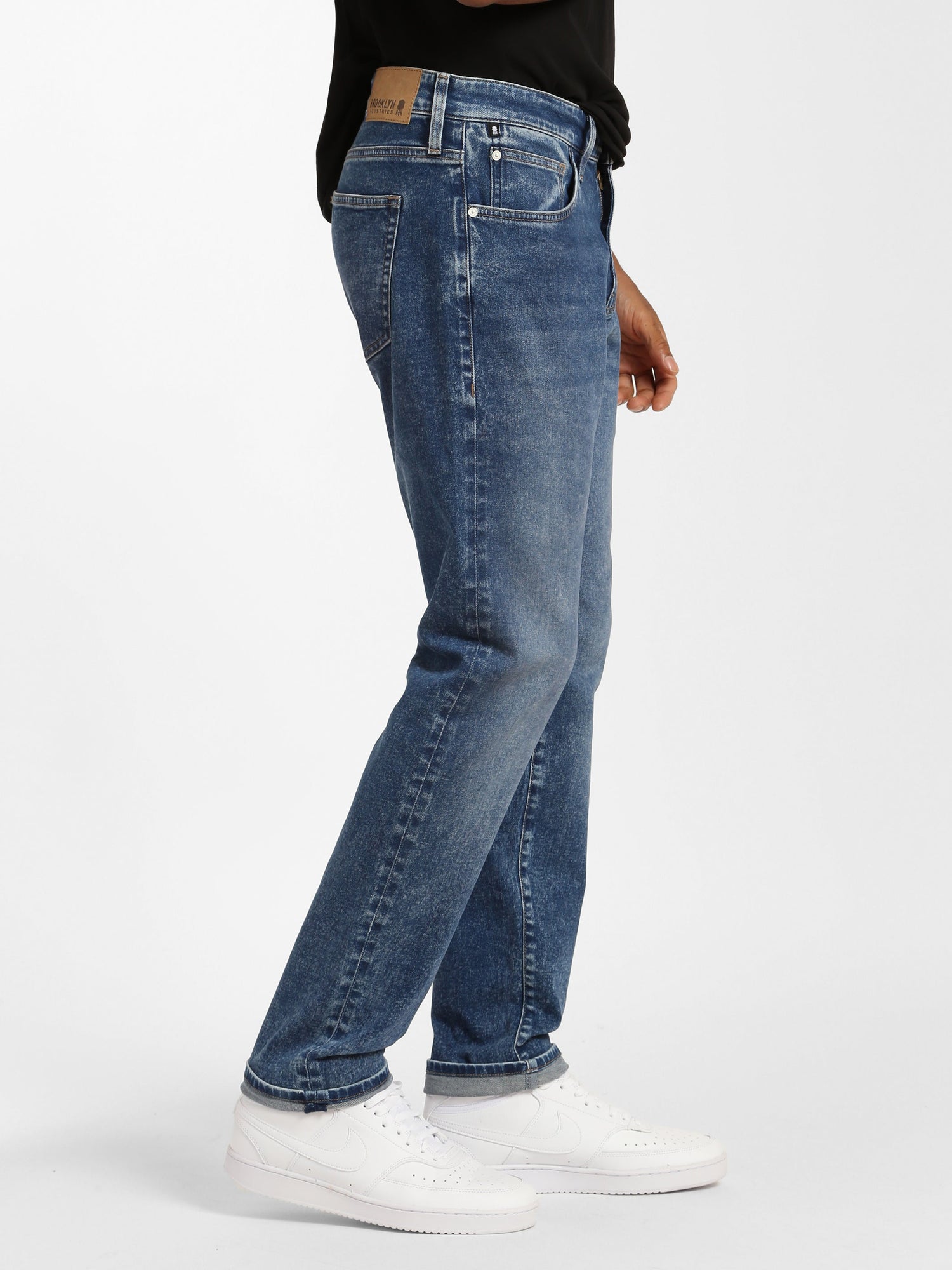 Mens | Bedford Slim Leg Jeans | Indigo Brushed Denim