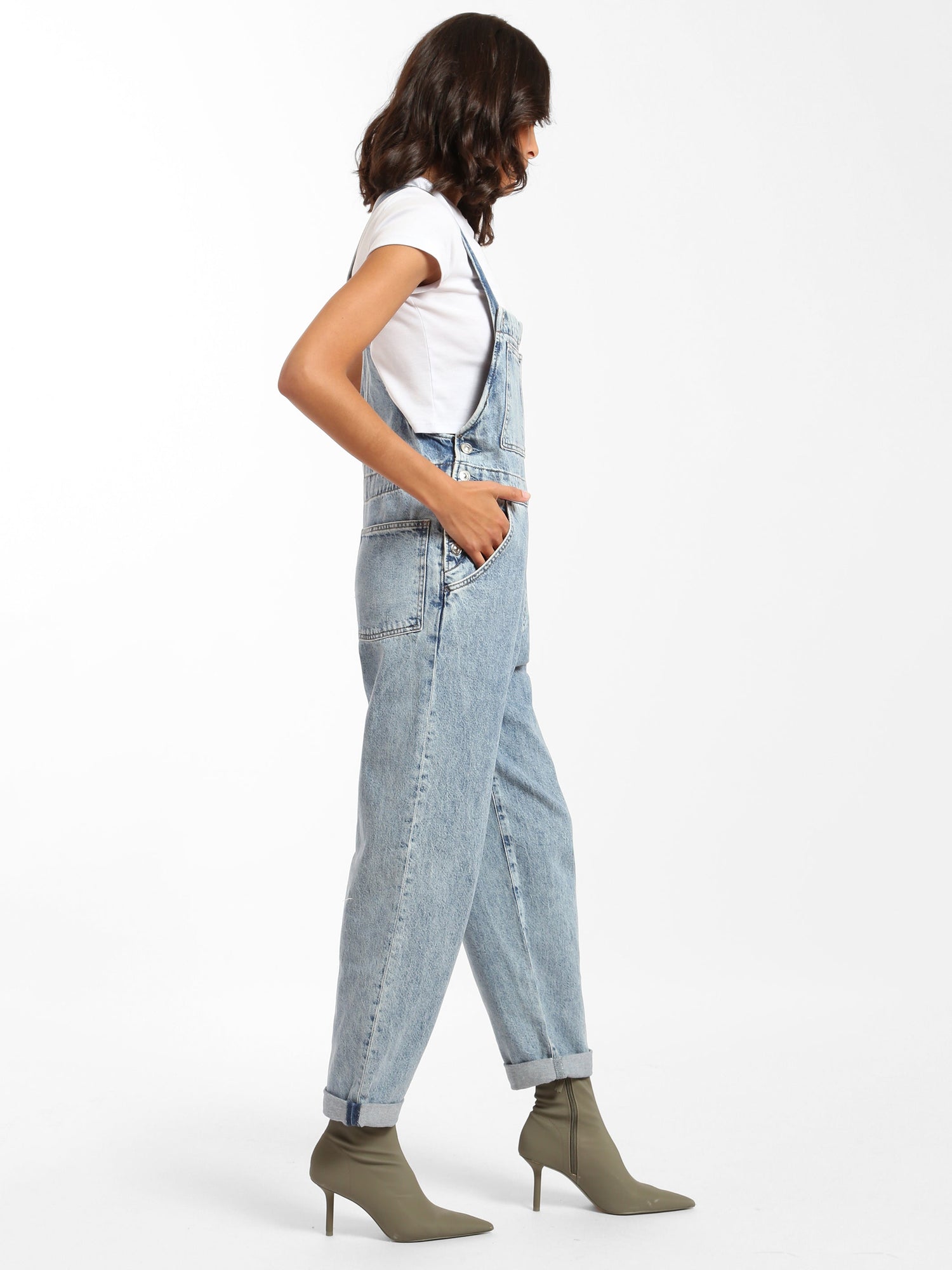 Womens | Farra Denim Jumpsuit | Mid Brushed Denim