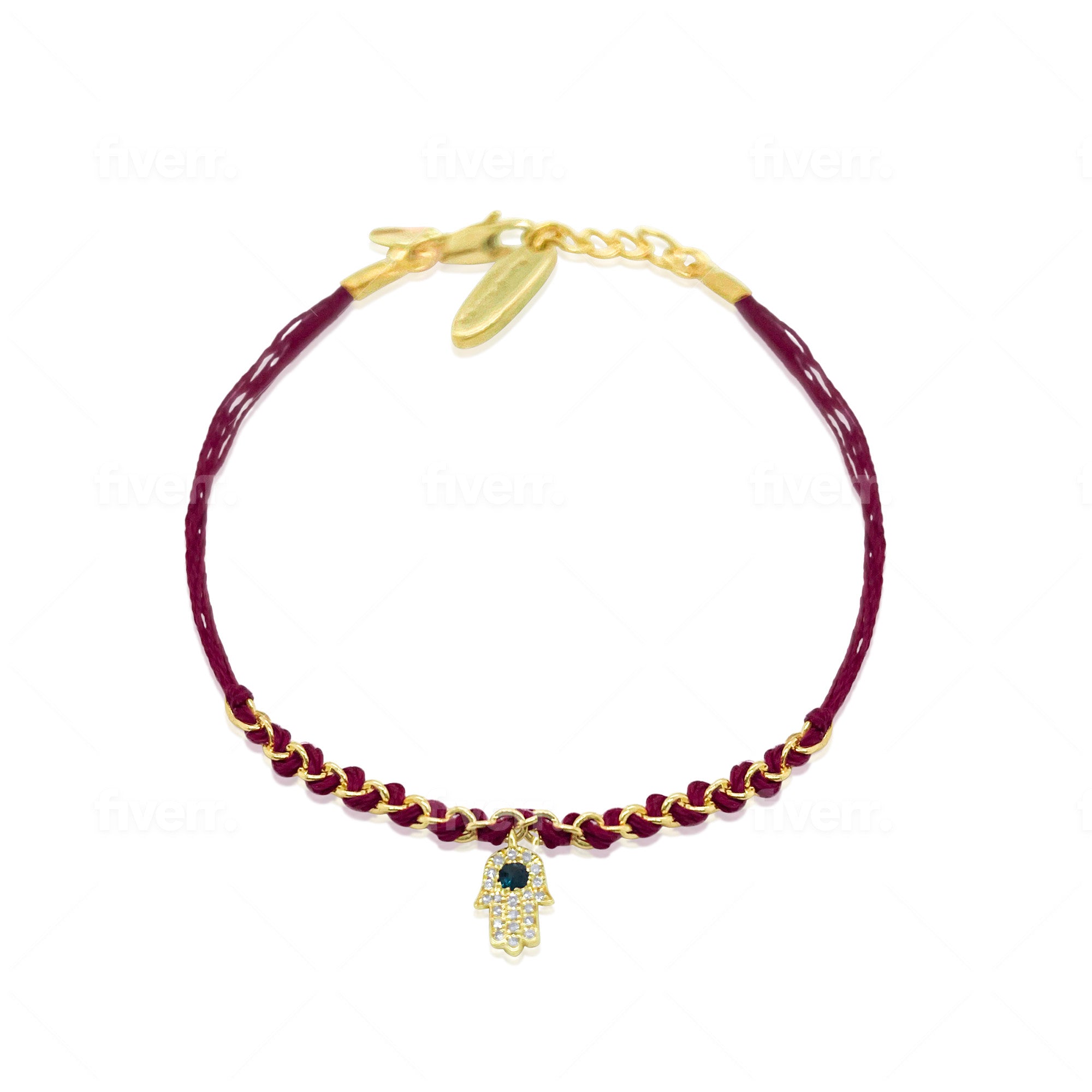 Red Chord Diamond And Blue Sapphire Chord Bracelet | Red