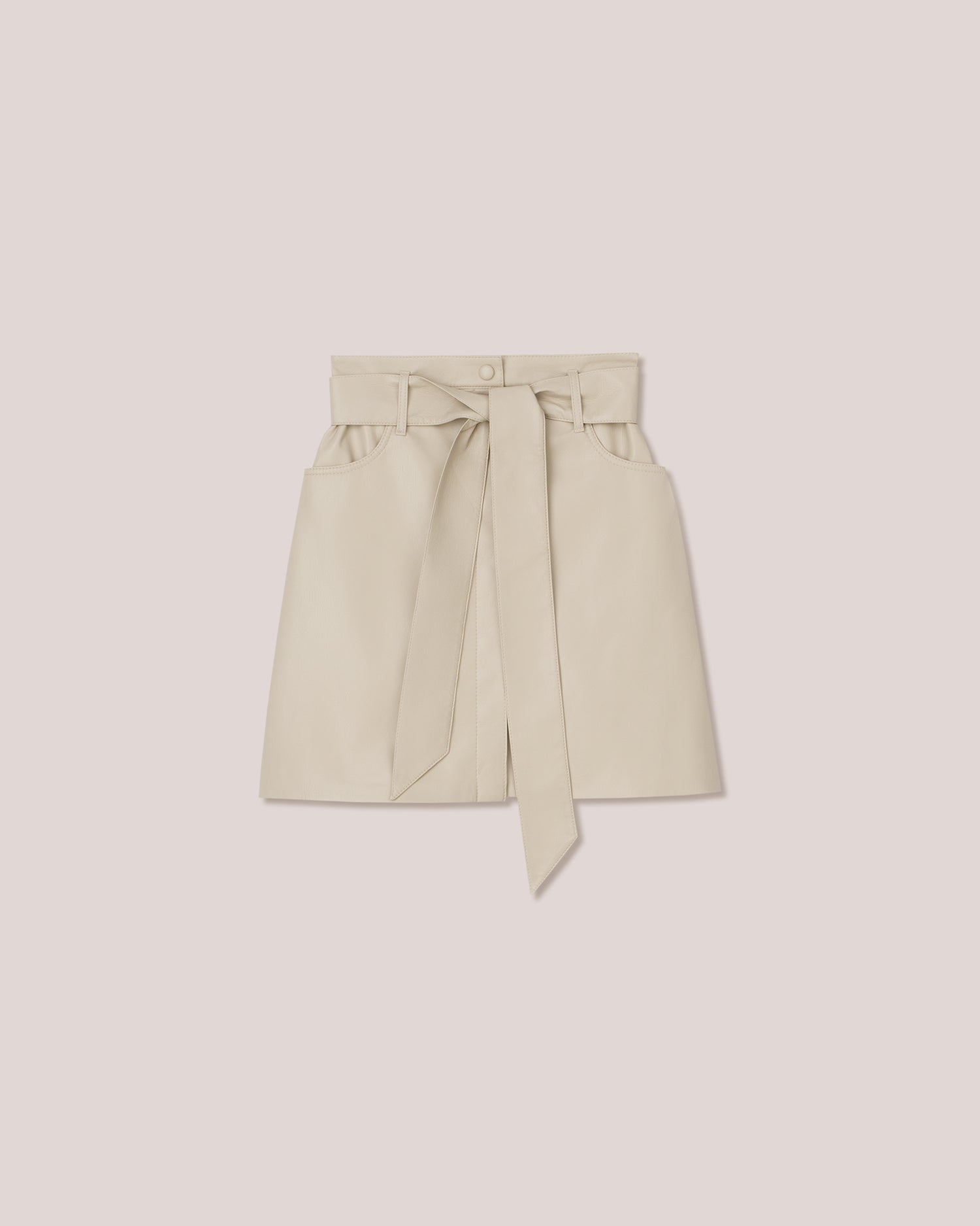 Womens | Meda Alt-Leather Mini Skirt | Creme