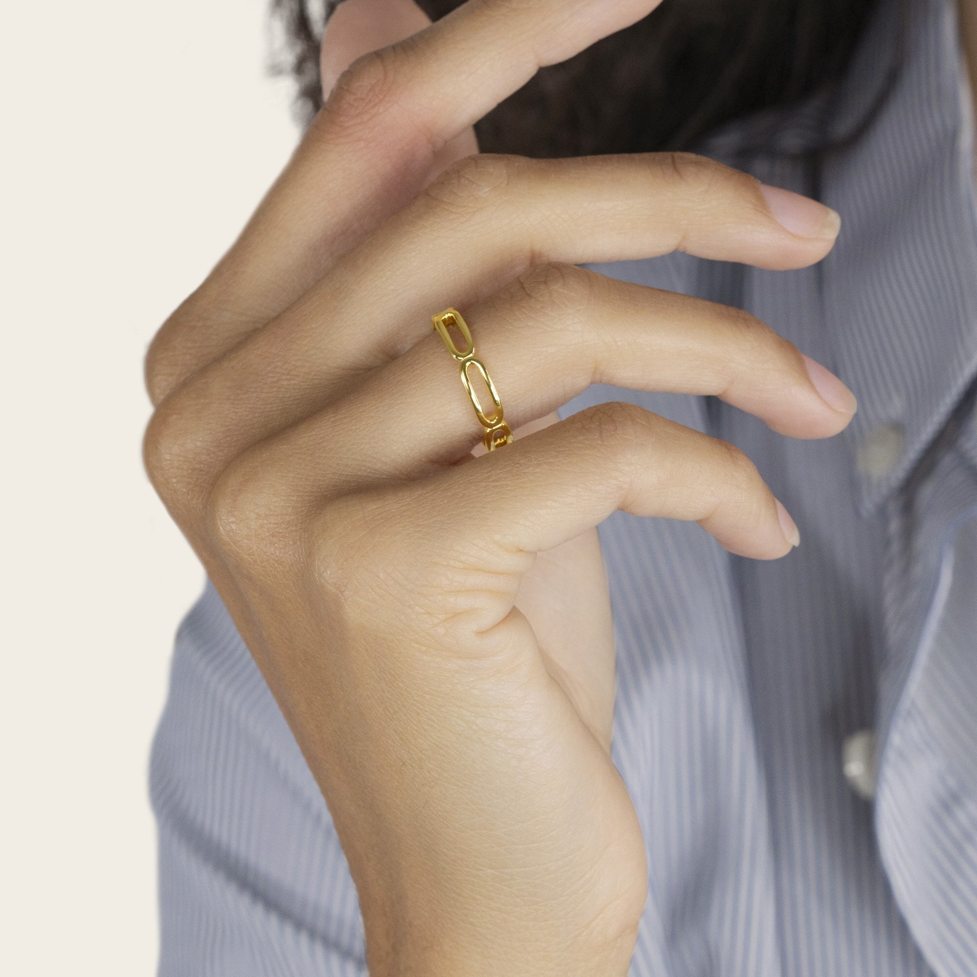 Paperclip Chain Ring | Vermeil | Womens