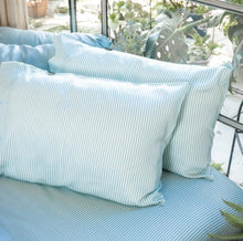 Starlight Blue Stripes | Signature Sateen Pillowcase Set Made With 100% Organic Bamboo #Color_starlightbluestripes