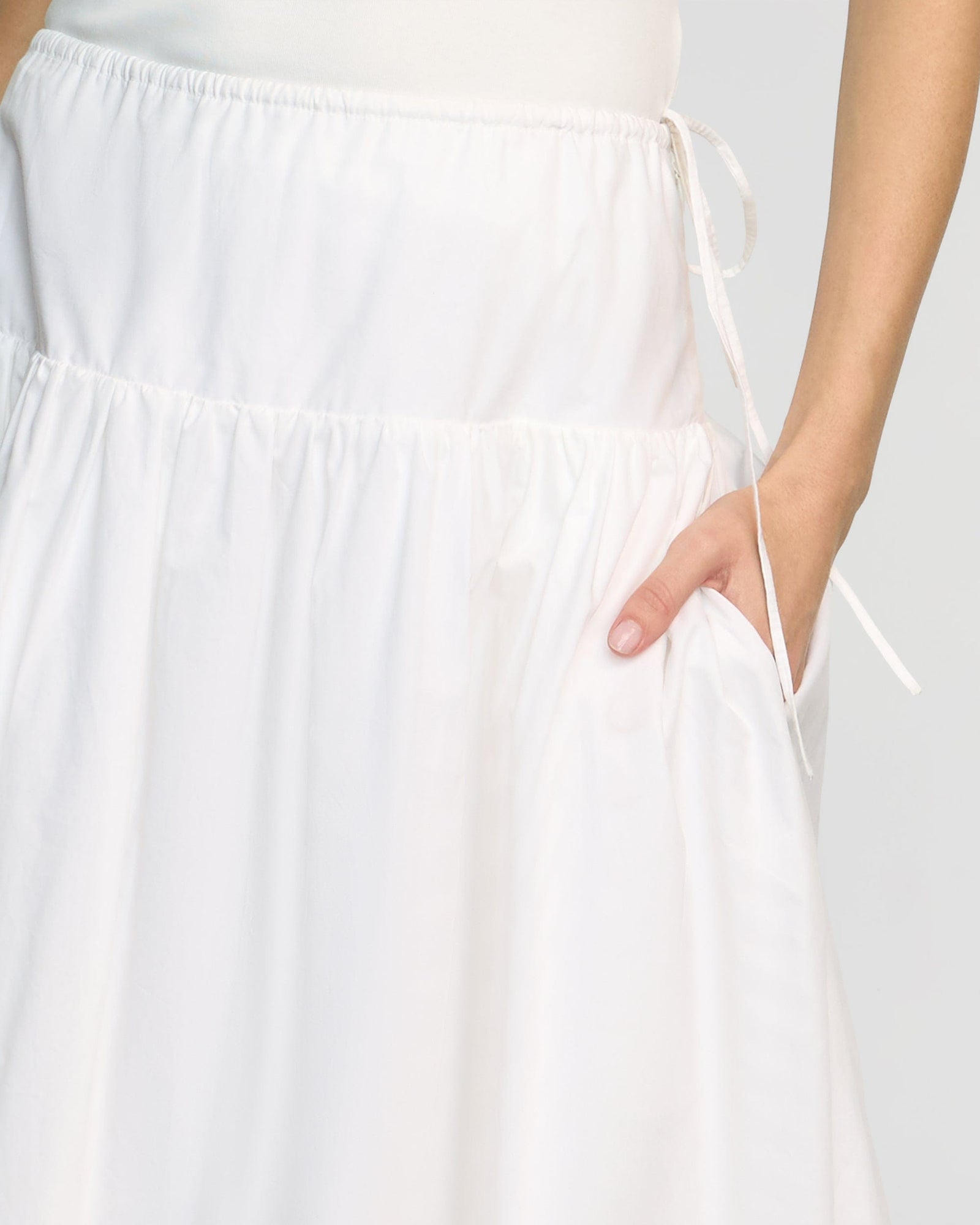 Bao Organic Cotton Drop-Waist Skirt | Soft White