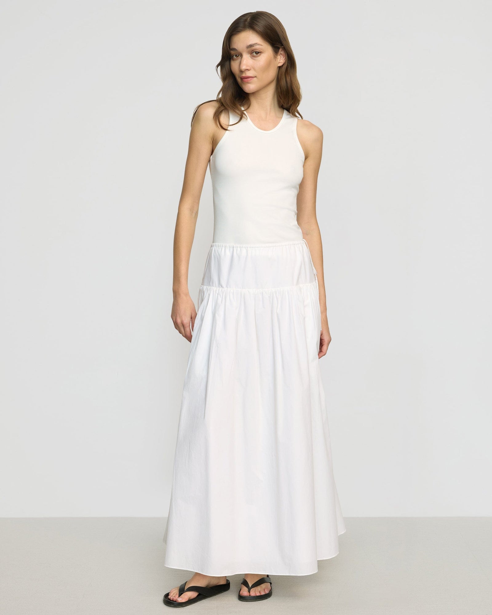Bao Organic Cotton Drop-Waist Skirt | Soft White