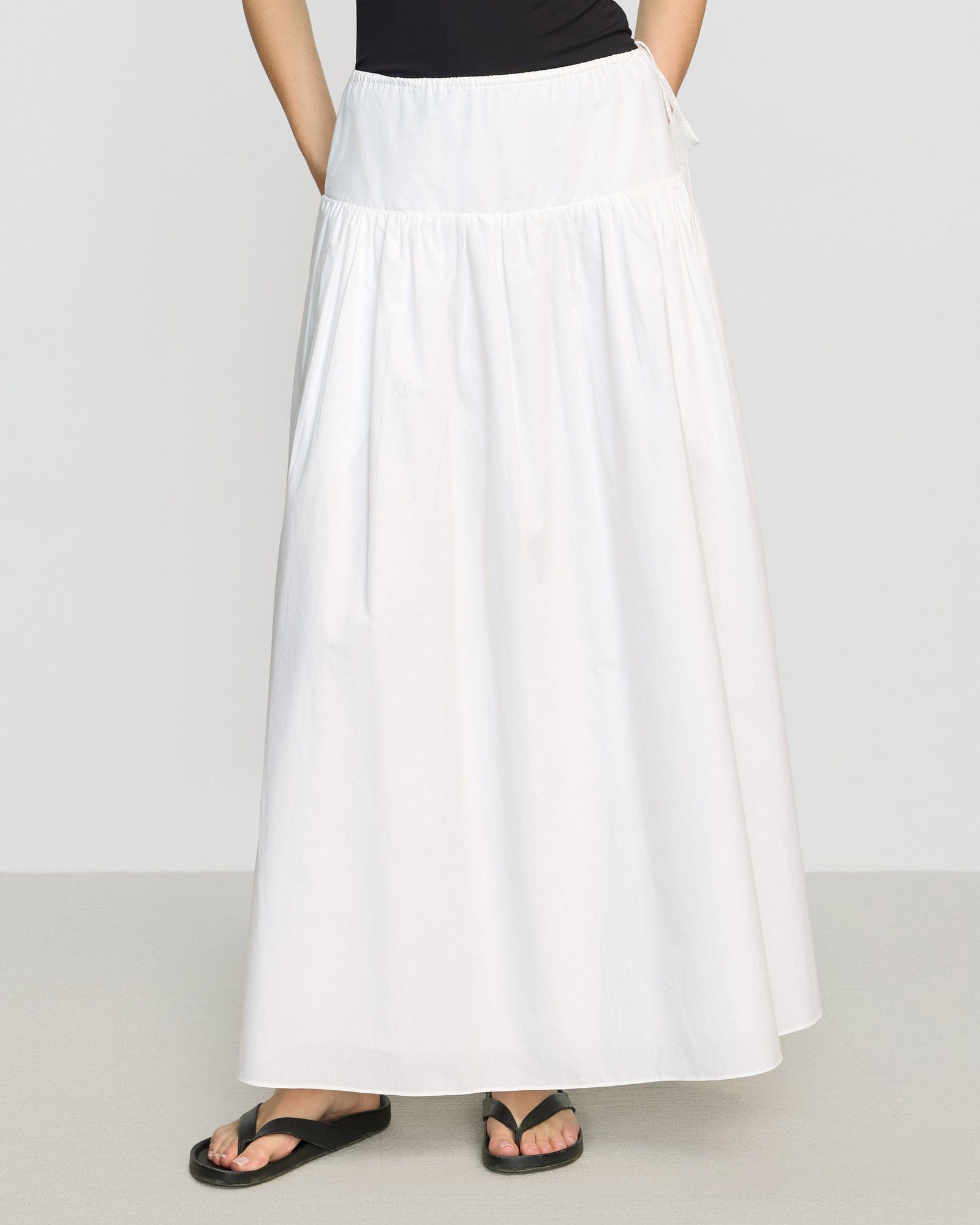 Bao Organic Cotton Drop-Waist Skirt | Soft White