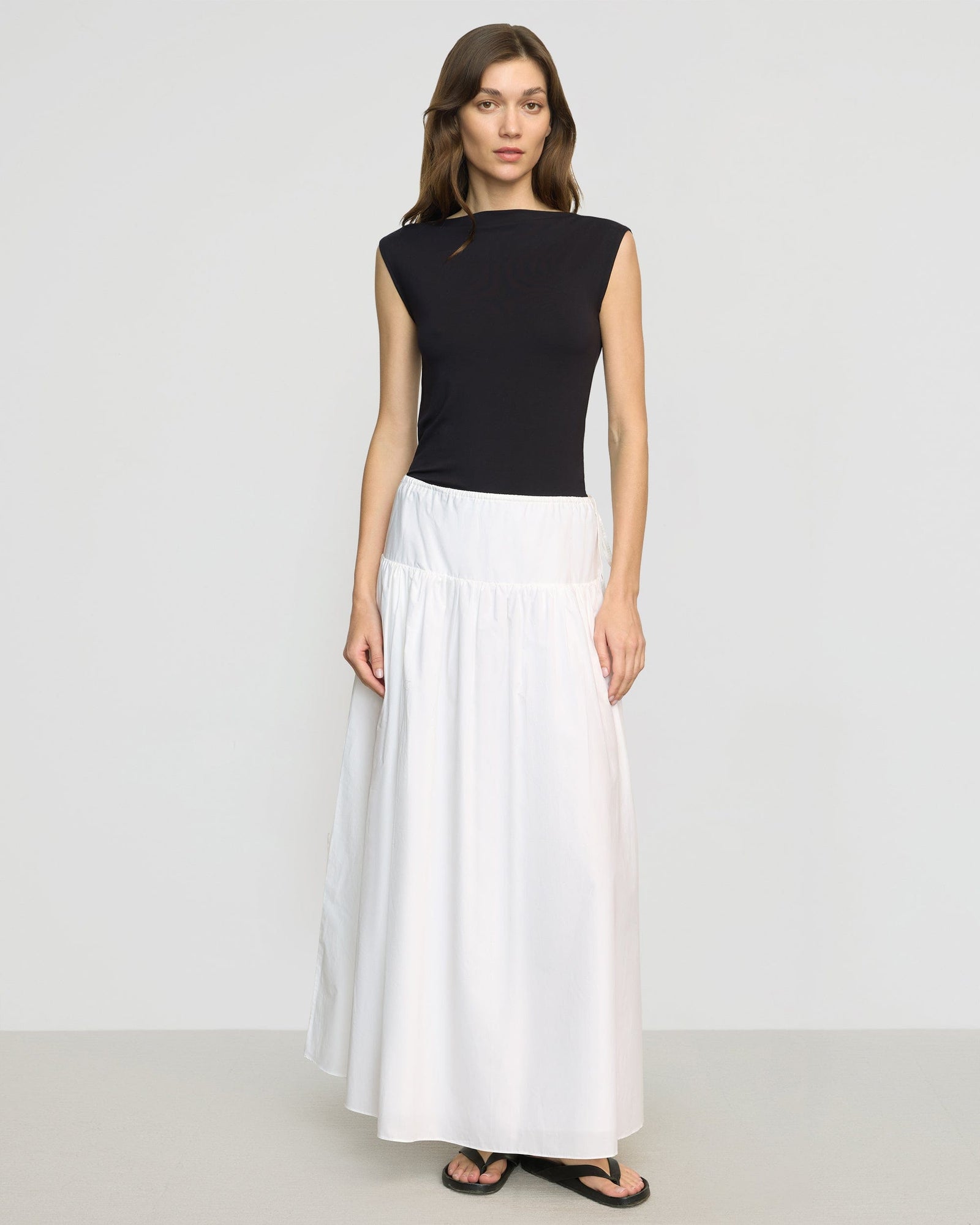 Bao Organic Cotton Drop-Waist Skirt | Soft White
