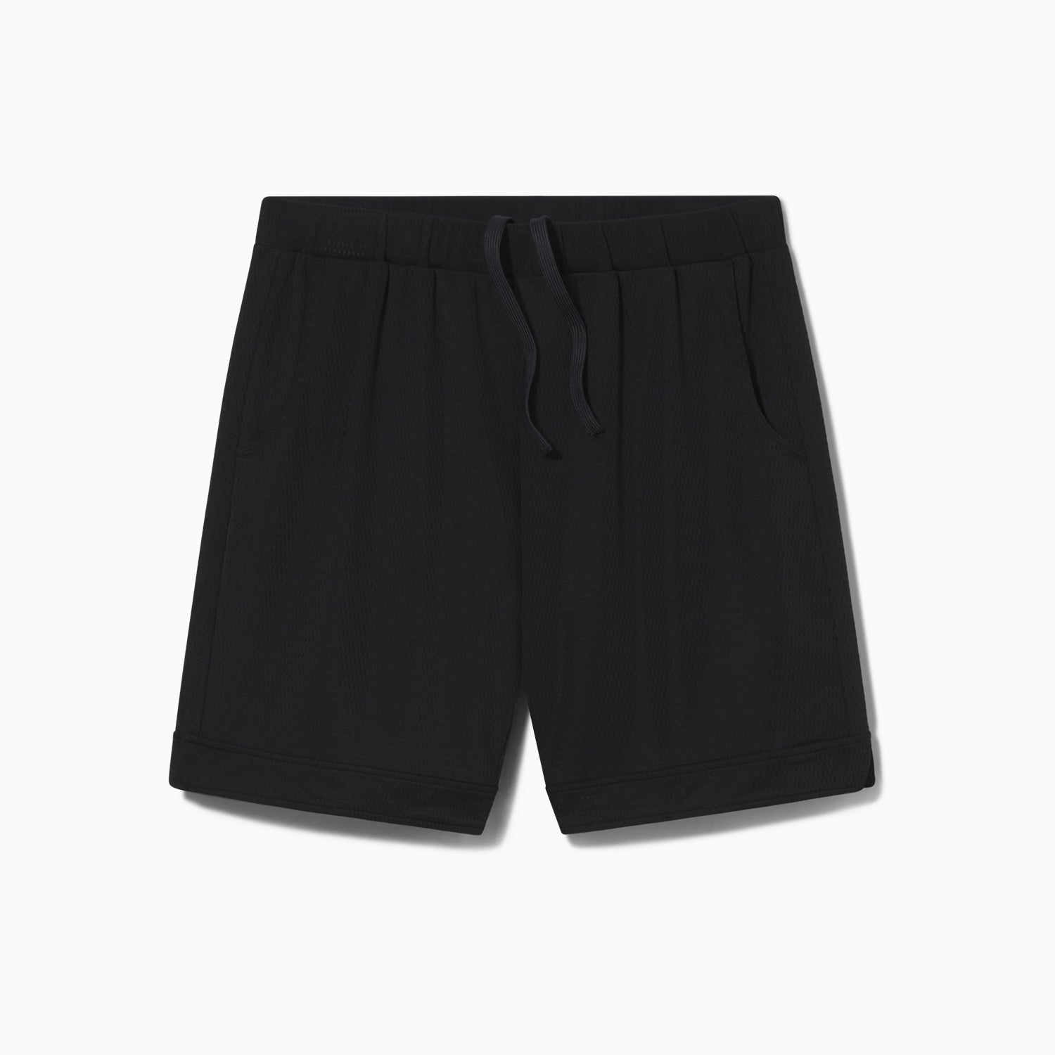 Breathable Mesh Lounge Shorts with Modal Lining | Black