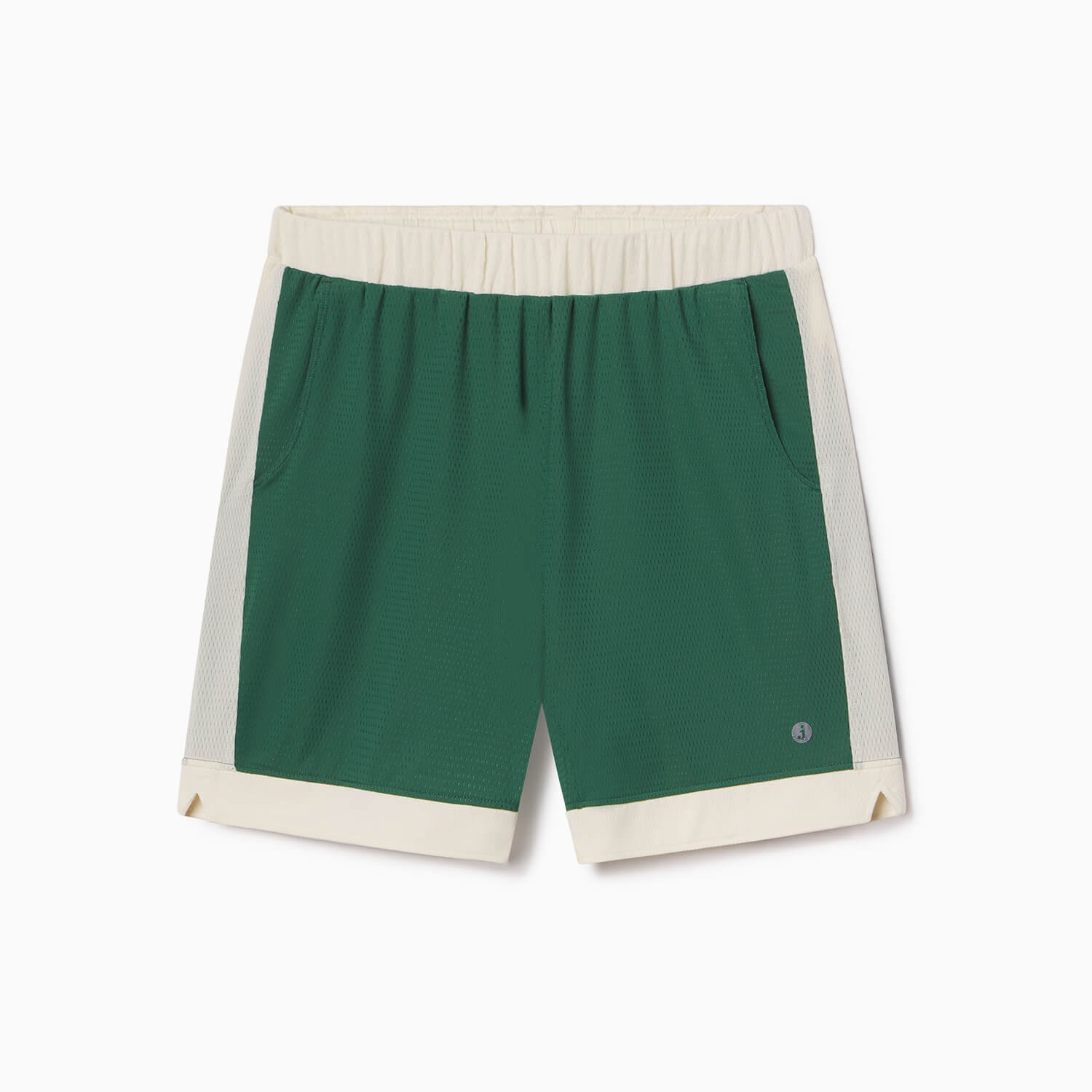 Breathable Mesh Lounge Shorts with Modal Lining | Hunter Green/Cream