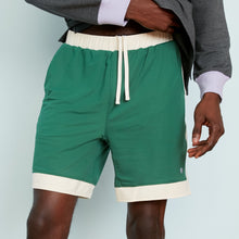 Breathable Mesh Lounge Shorts with Modal Lining | Hunter Green/Cream