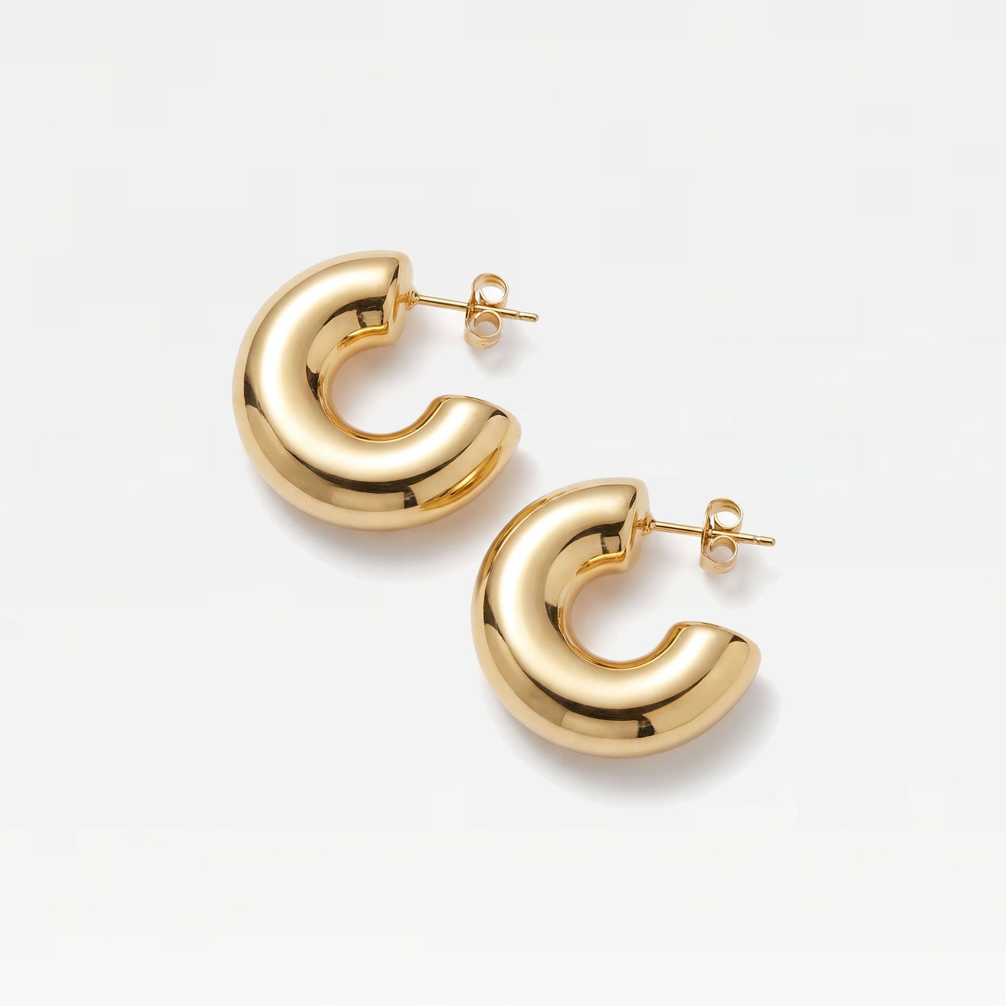 The Gold Mezzo Hoops | 18Kt Gold Plated Brass