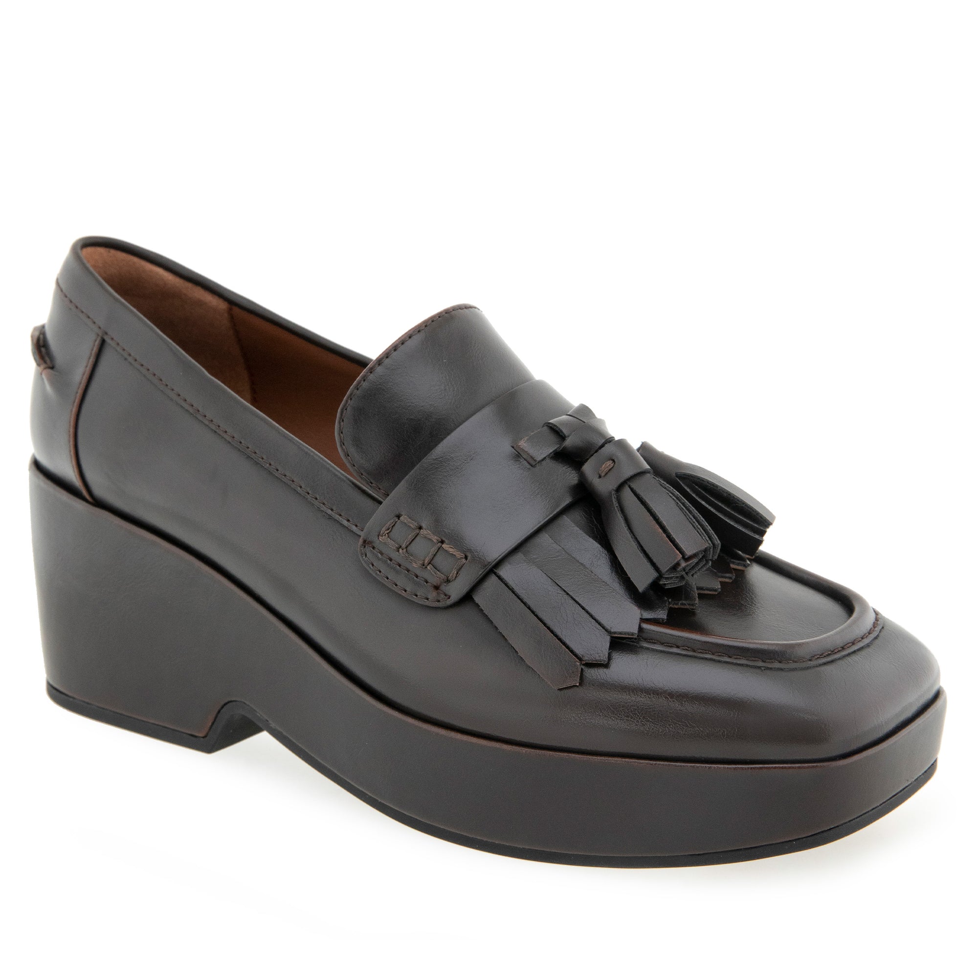 Chaeli Tailored Loafer | Tan Faux Burnished Calf