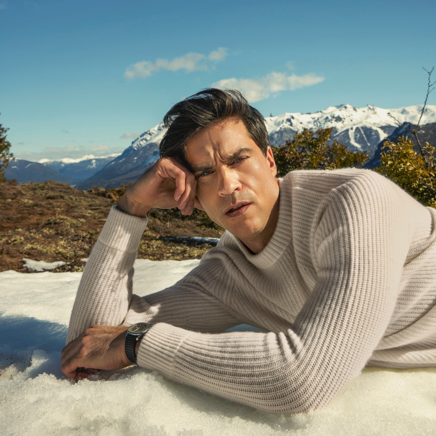 Aidan Chunky Cashmere Crewneck | Ivory | Mens