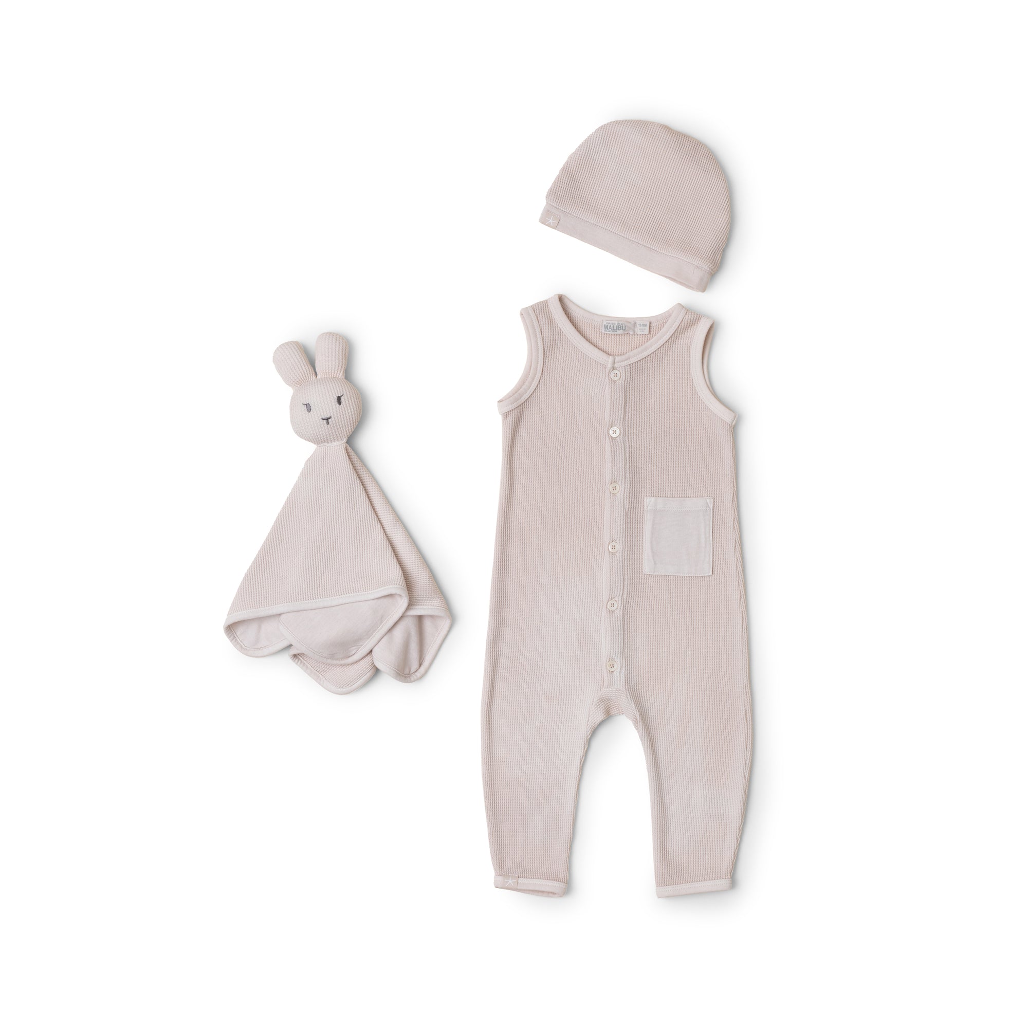 Malibu Collection Baby Waffle Onesie Set | Sand Dune