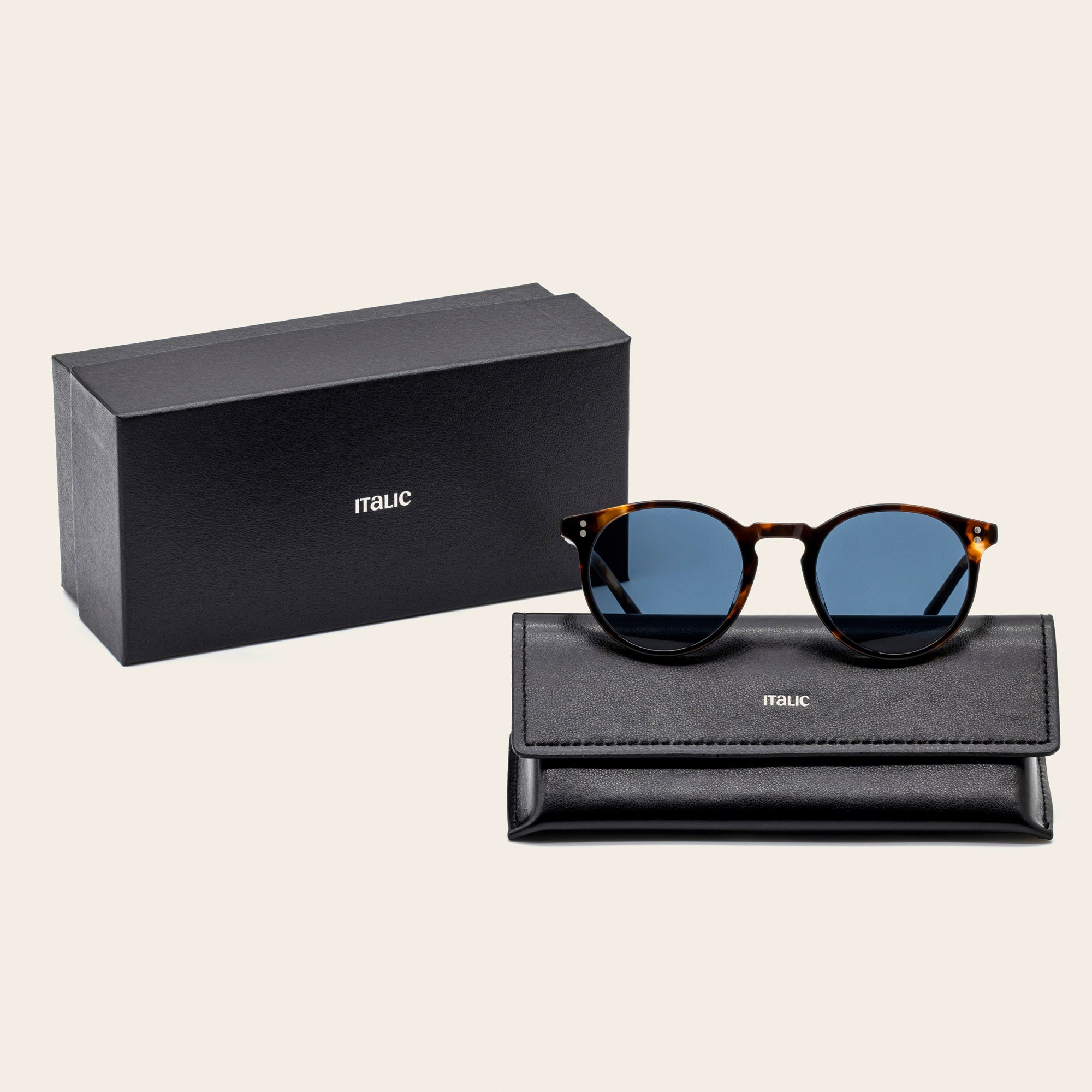 Unisex | Hancock Italian Round Acetate Sunglasses | Medium Tortoise