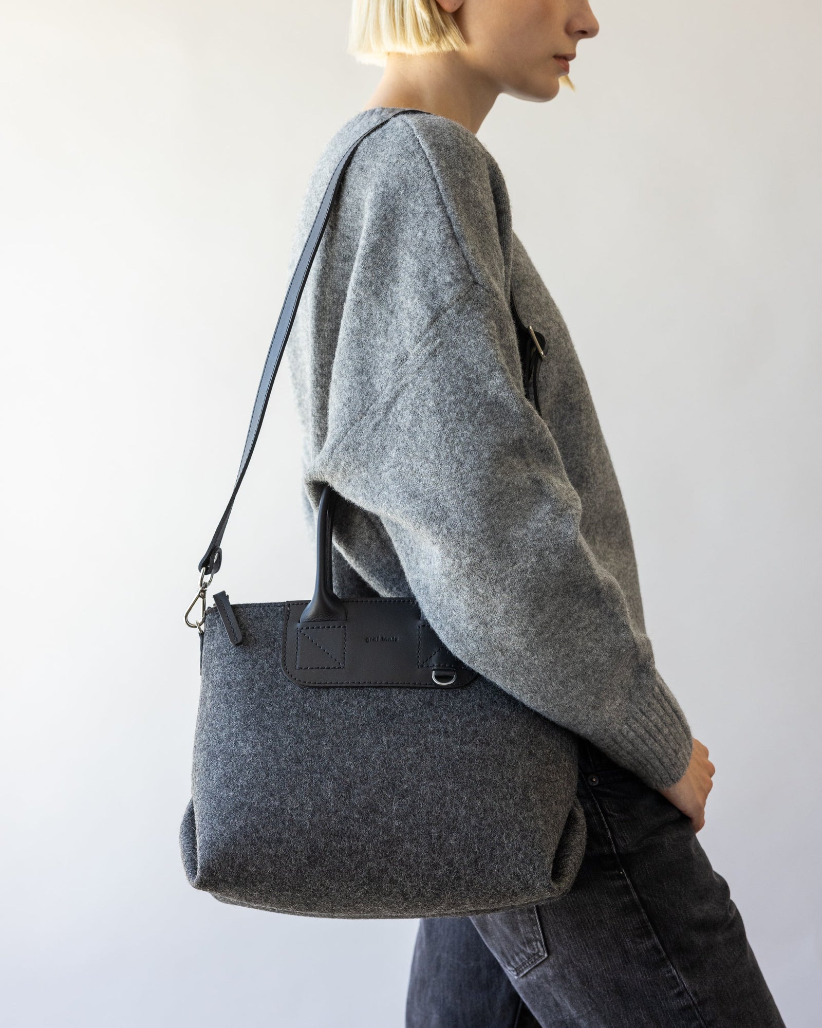 Bedford Merino Wool Satchel | Charcoal