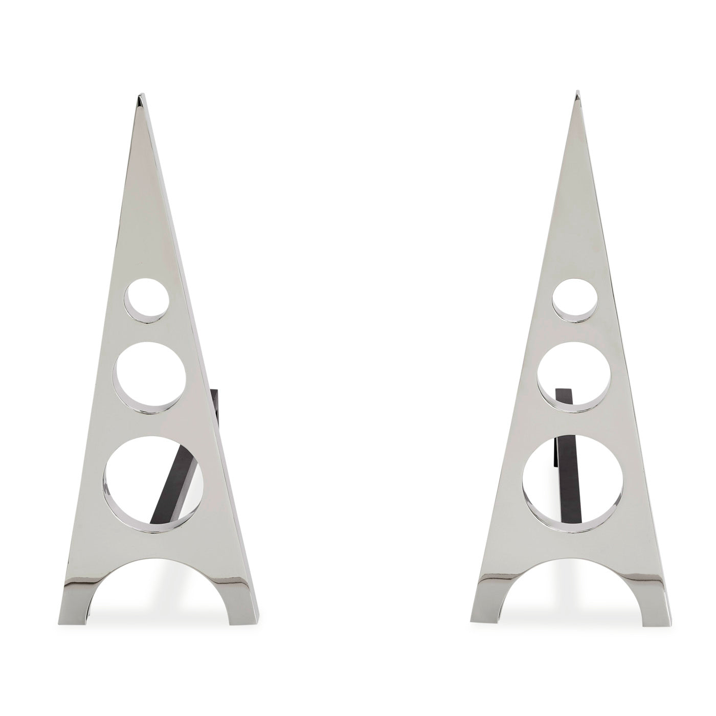 berlin andirons nickel - front view