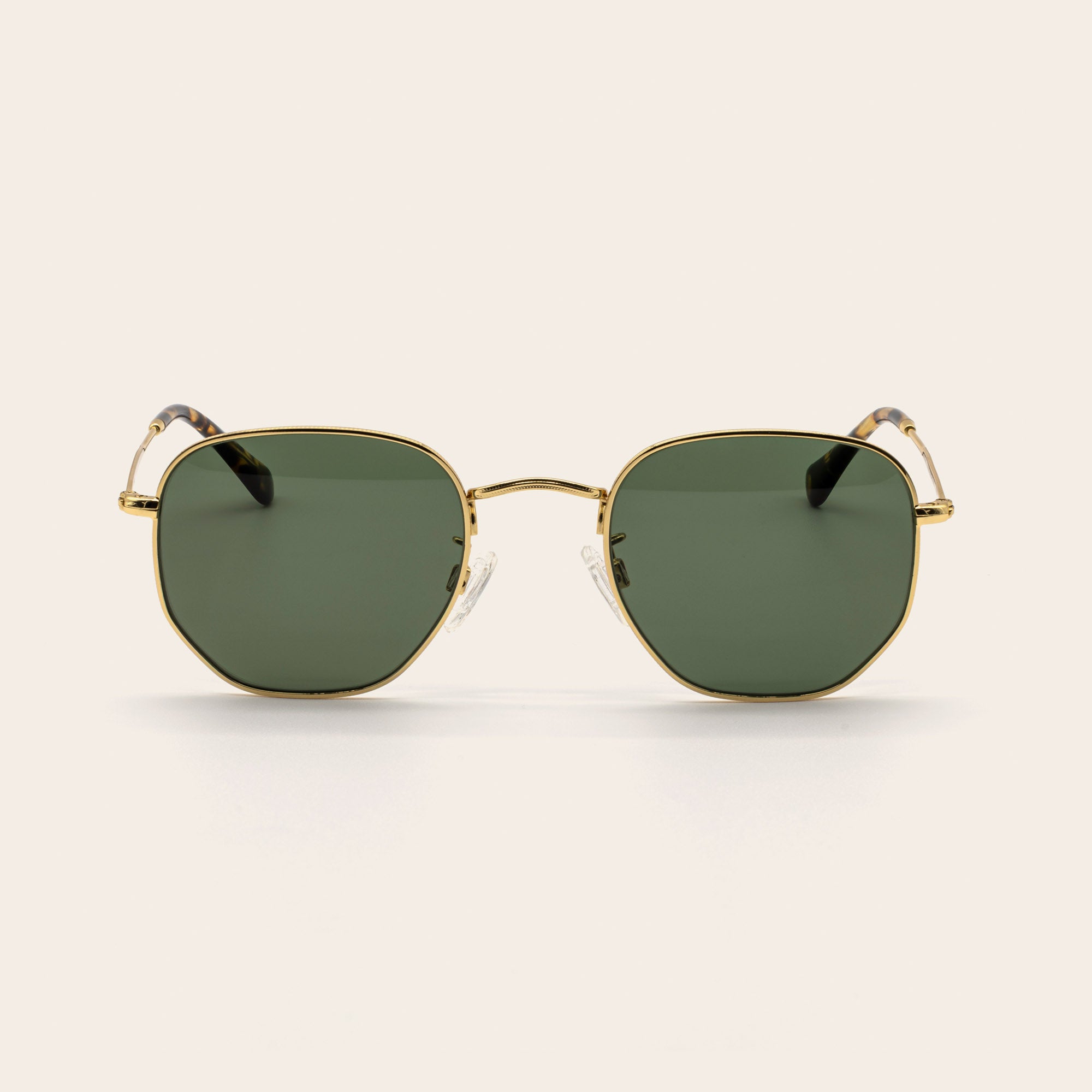 Womens | Nico Hexagonal German Stainless Steel Sunglasses | Gold