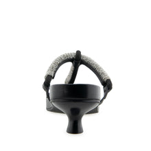 Crystal Sandal Dress Kitten Heel | Crystal/Black Rope