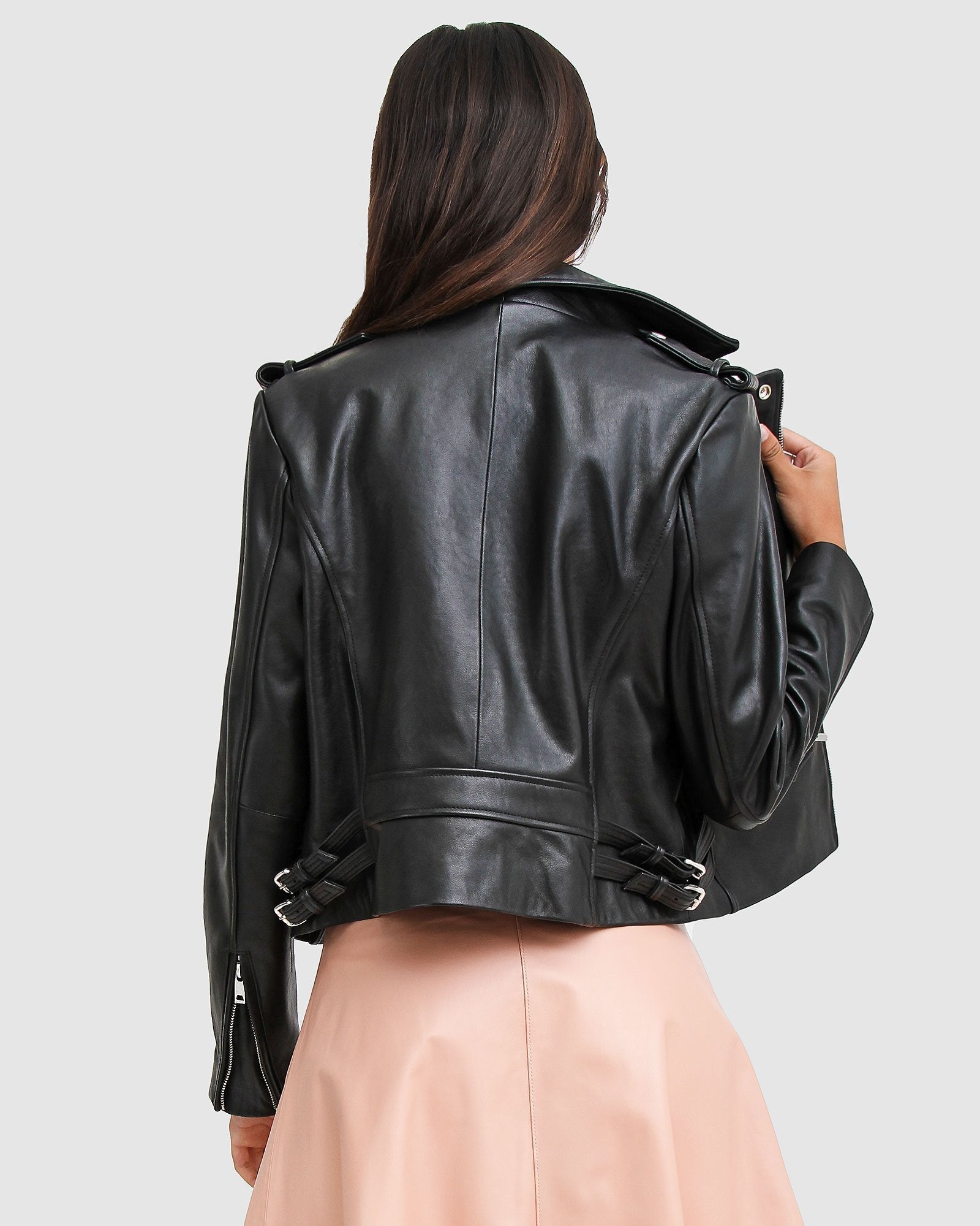 Women | Just Friends Leather Jacket | Black