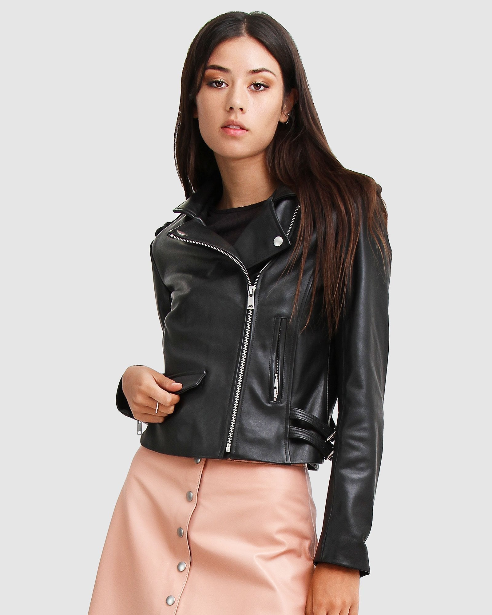 Women | Just Friends Leather Jacket | Black