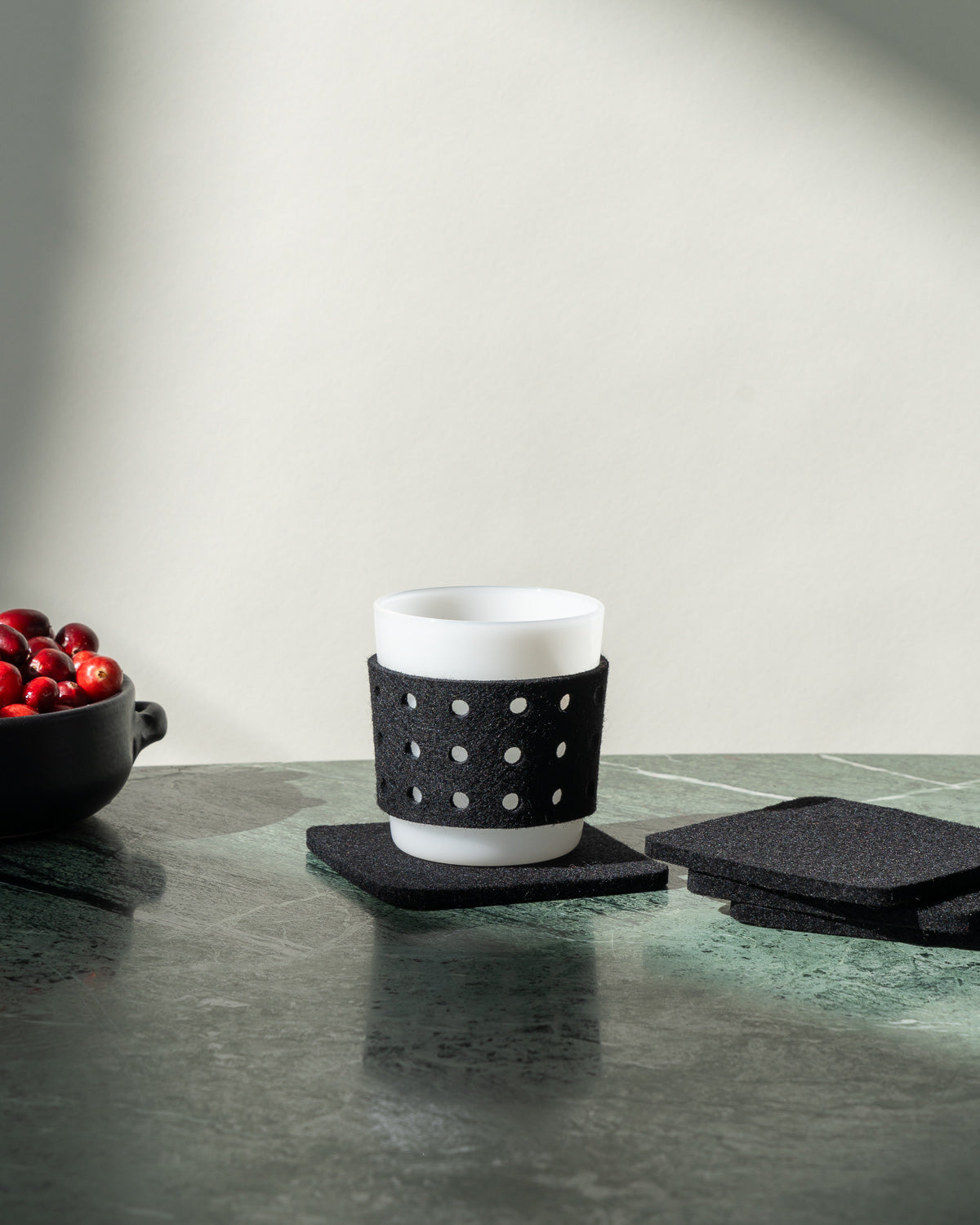 2 Pack | Glas Merino Wool Small Perforated Sleeve | Black