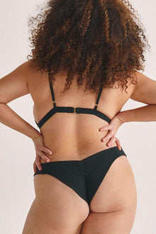 Added Coverage Uno Bikini Bottom | Black Rib