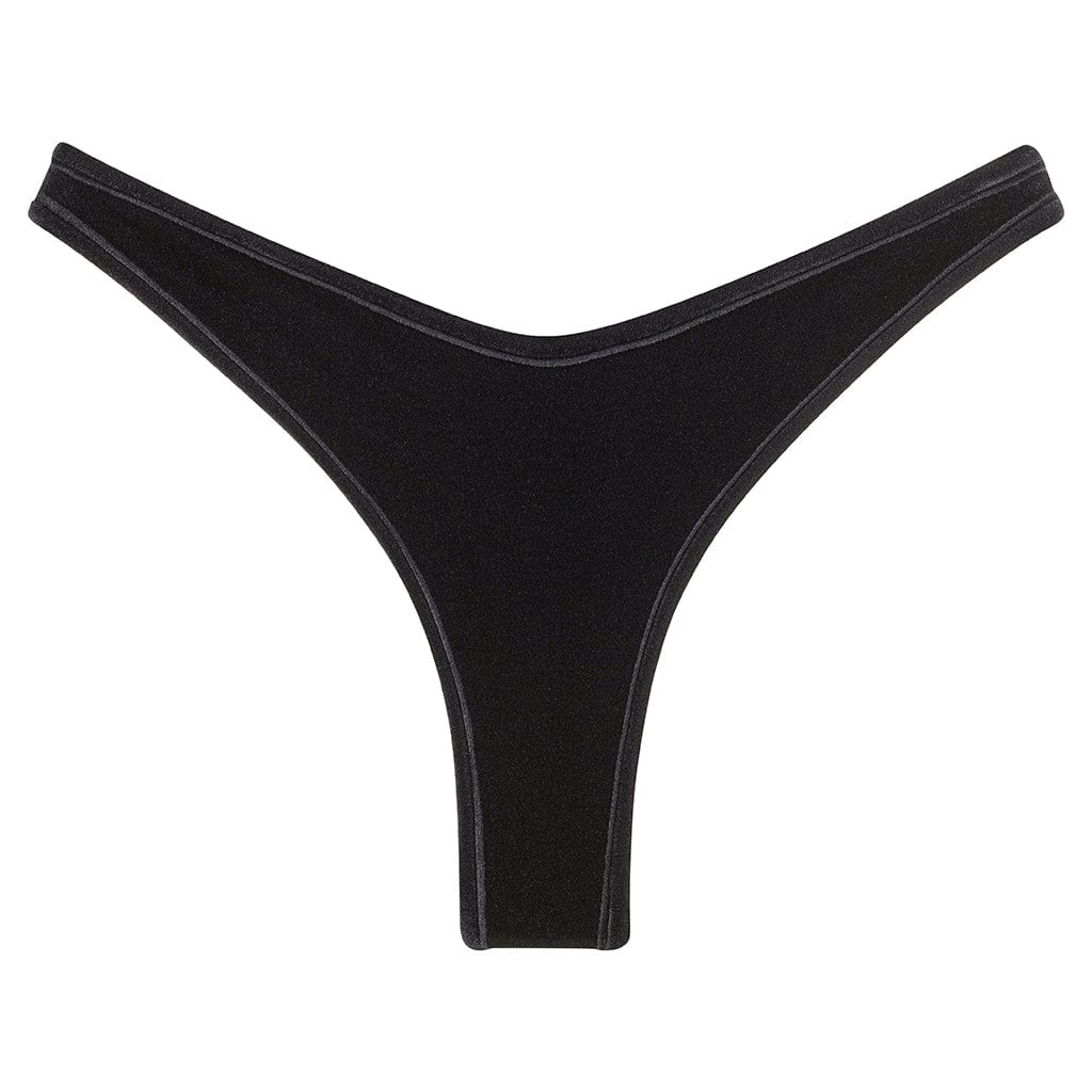 Binded Thong Bikini Bottom | Black Velvet