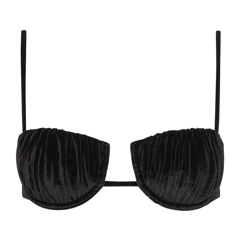 Petal Bikini Top | Black Velvet