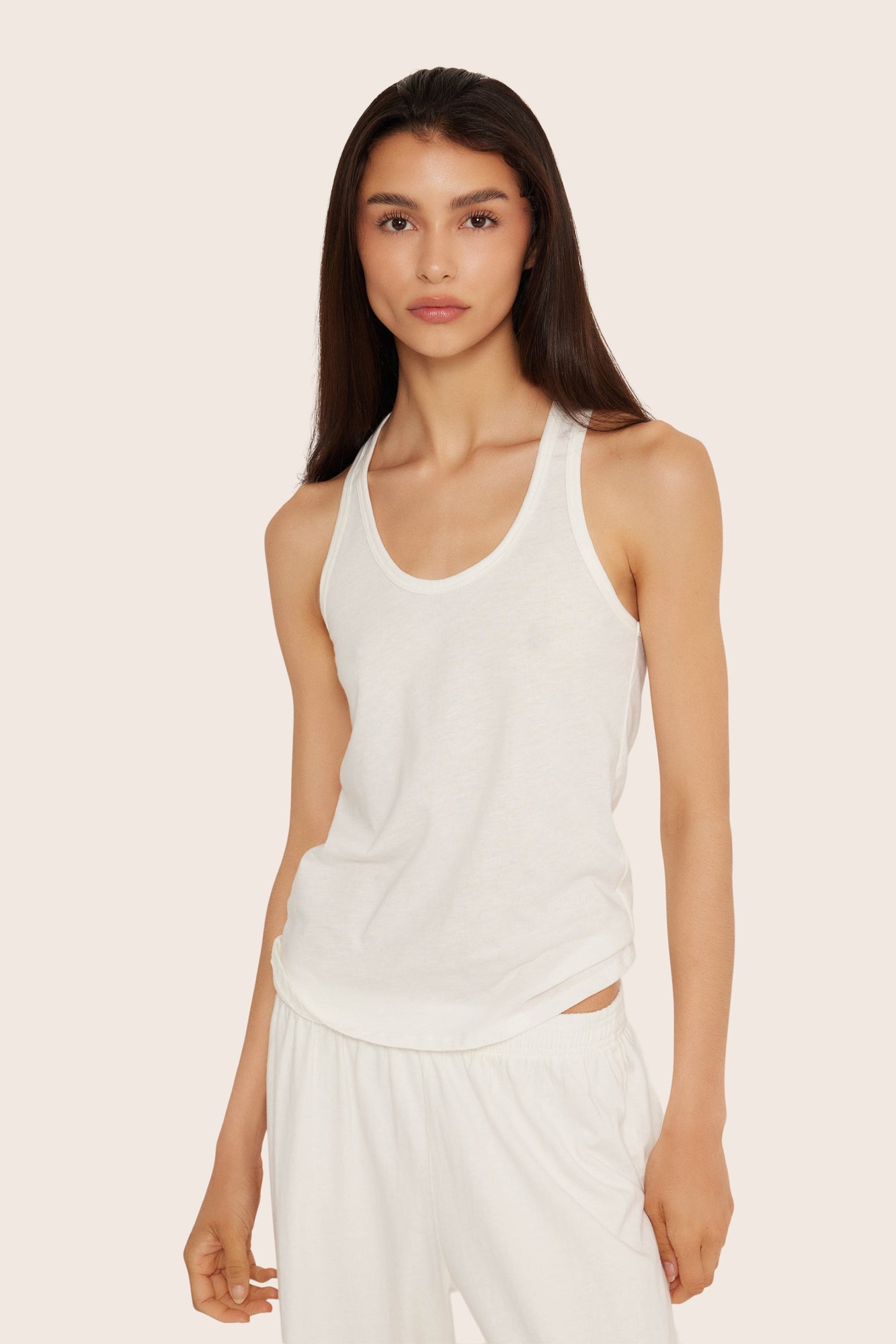 Classic Cotton Daily Racer Tank | Blanc