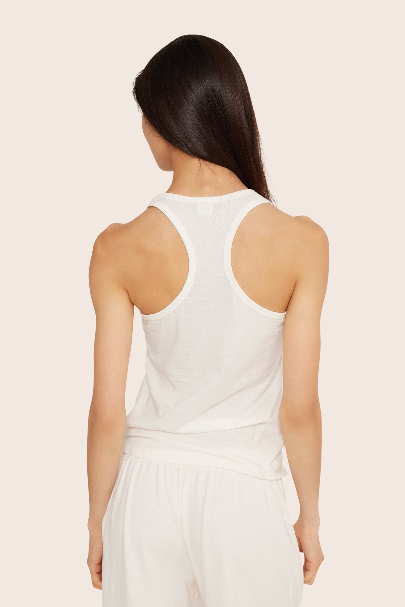 Classic Cotton Daily Racer Tank | Blanc