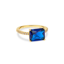 The Blue Solitaire Emerald Ring | 18KT Gold Vermeil