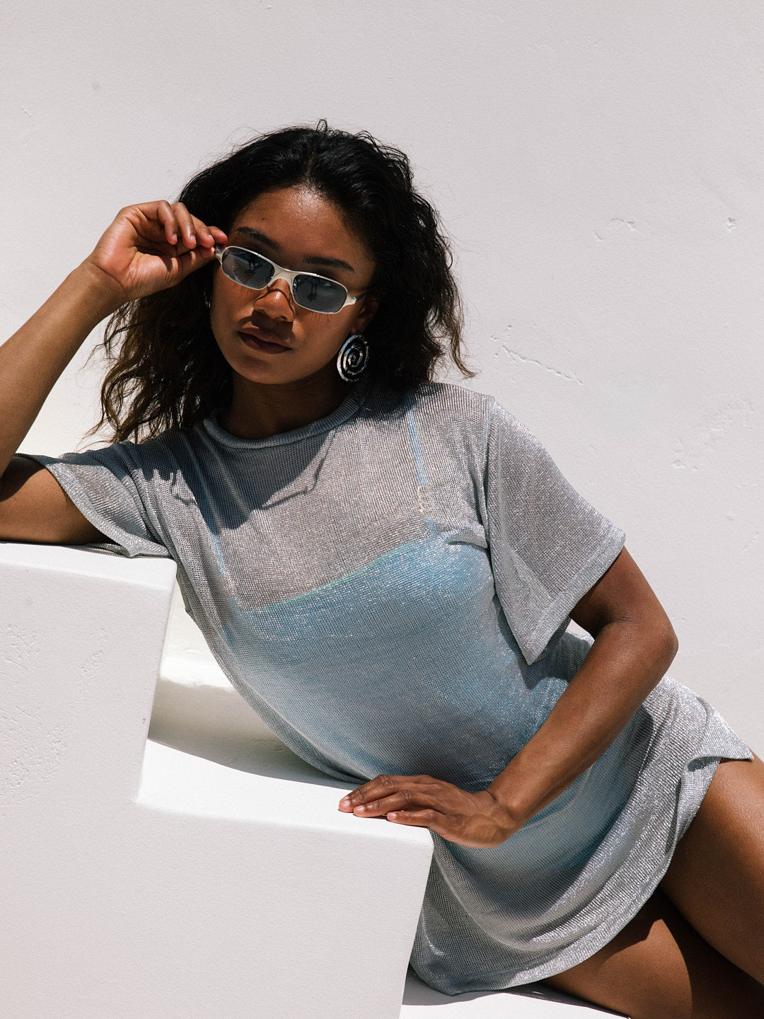 Beam Tunic | Metallic Silver