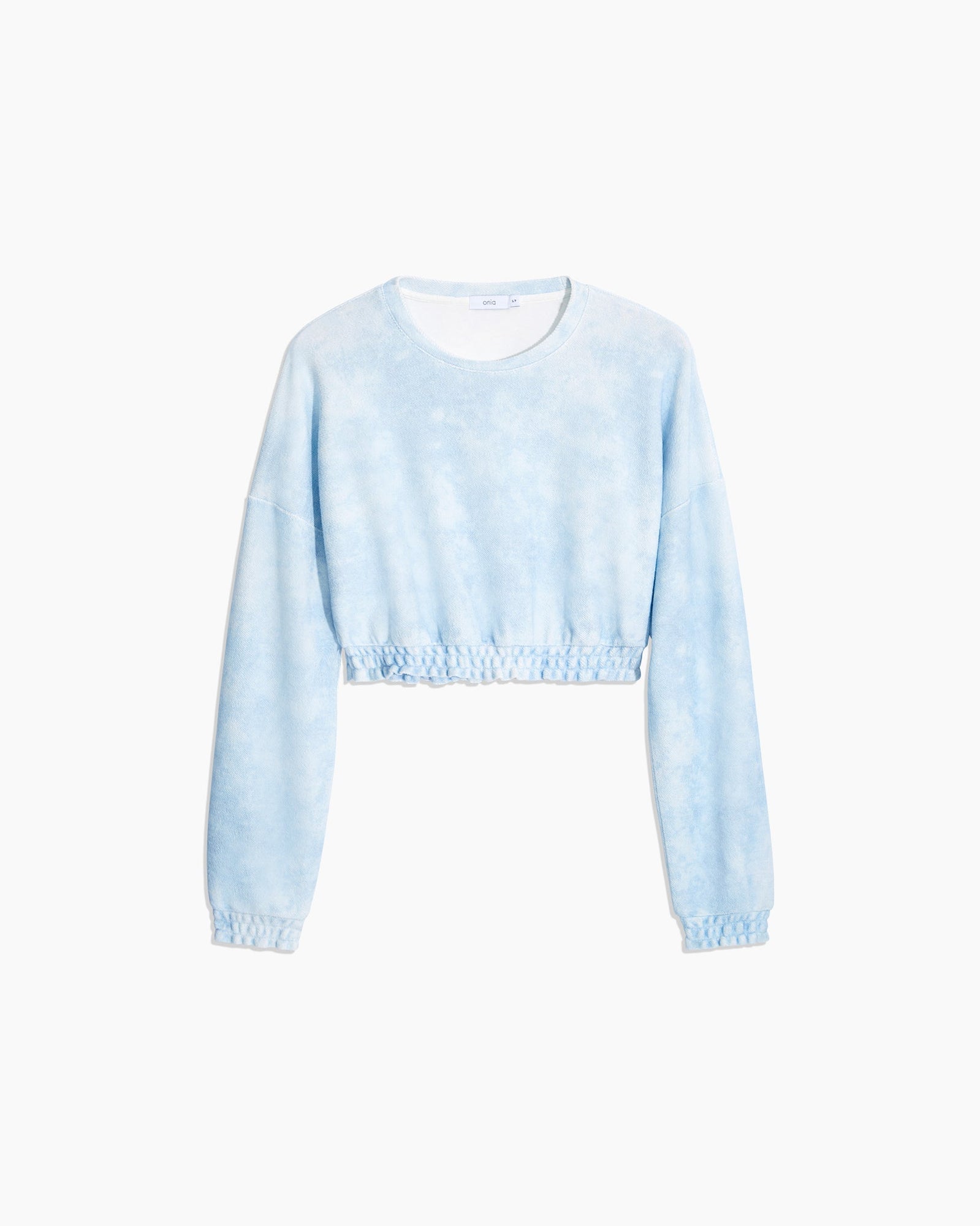 Womens | Tonal Terry Tie Dye Crew | Airy-Blue