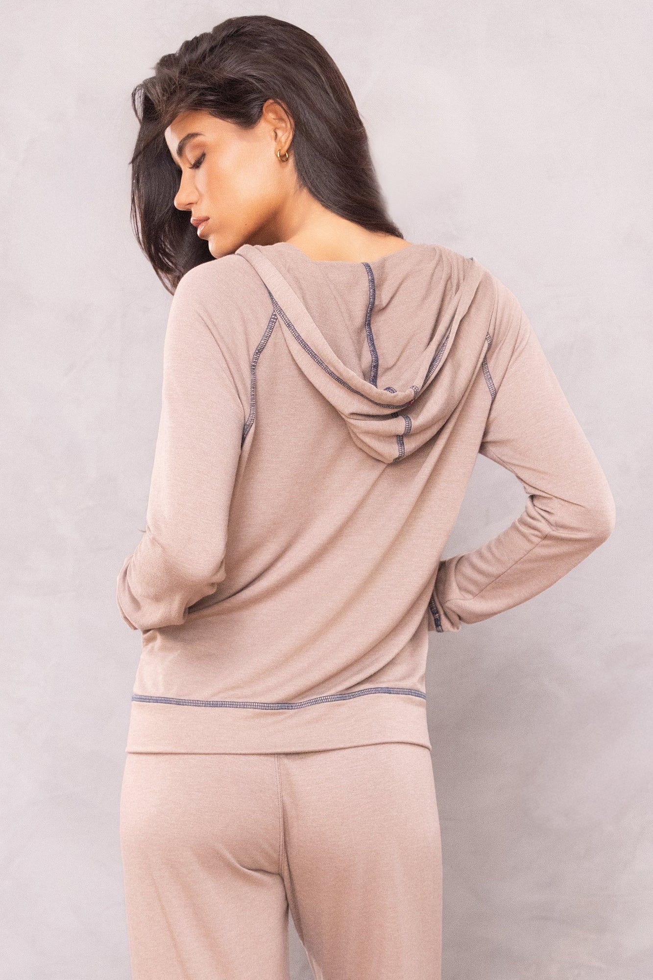 Women | Butter Terry Zip-Up Slouchy Hoodie | Woodsmoke