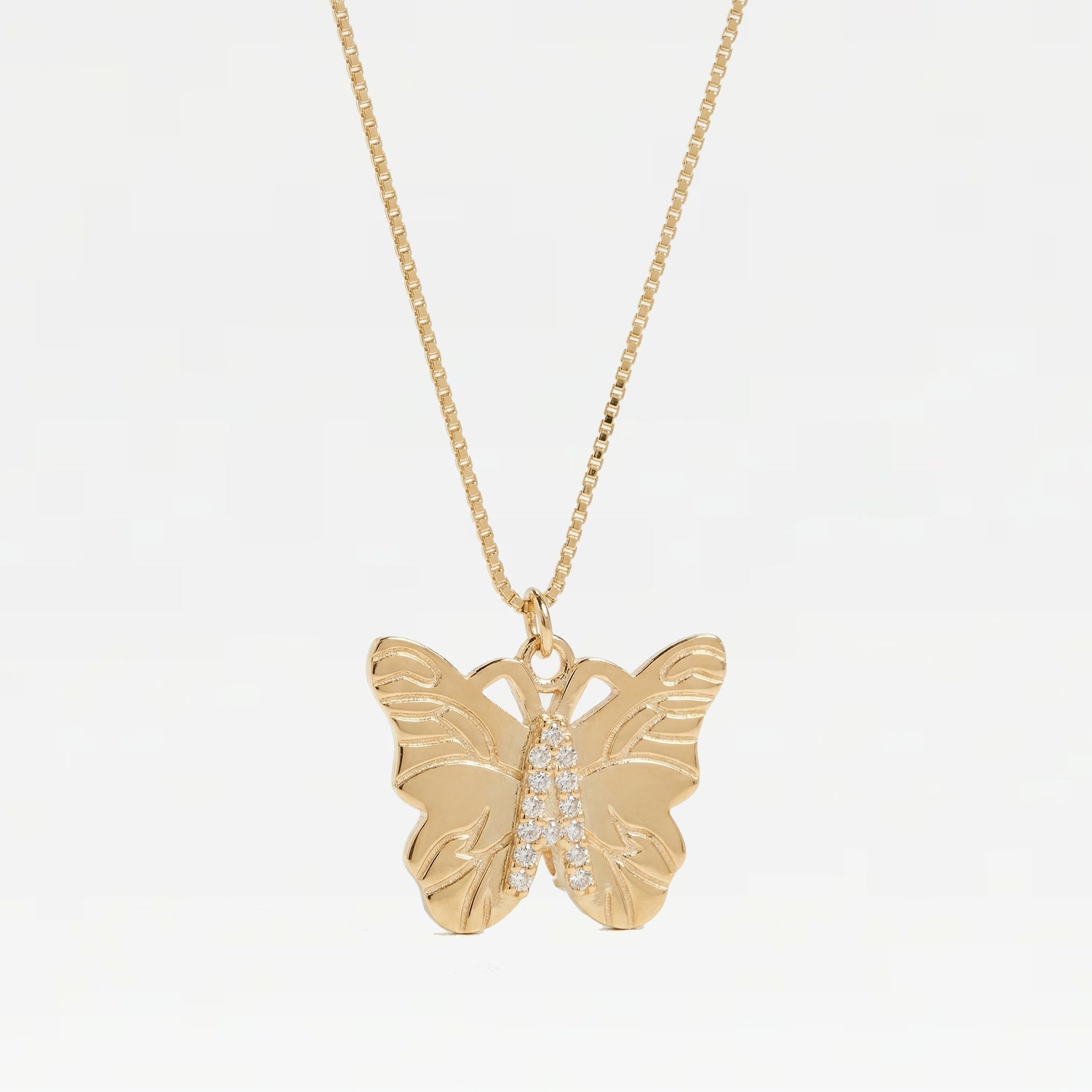 The Butterfly Initial Pendant Necklace | Gold Vermeil