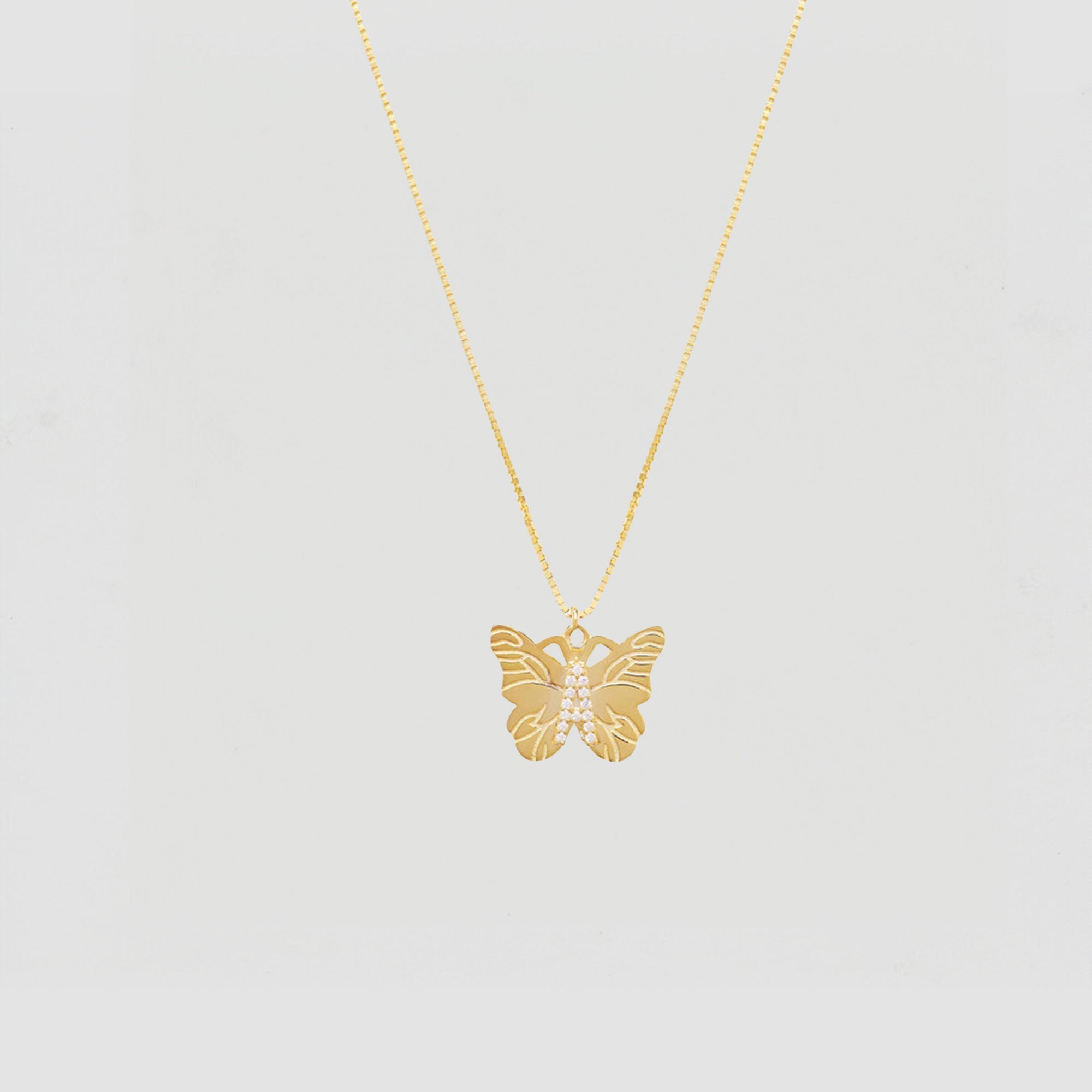 The Butterfly Initial Pendant Necklace | Gold Vermeil