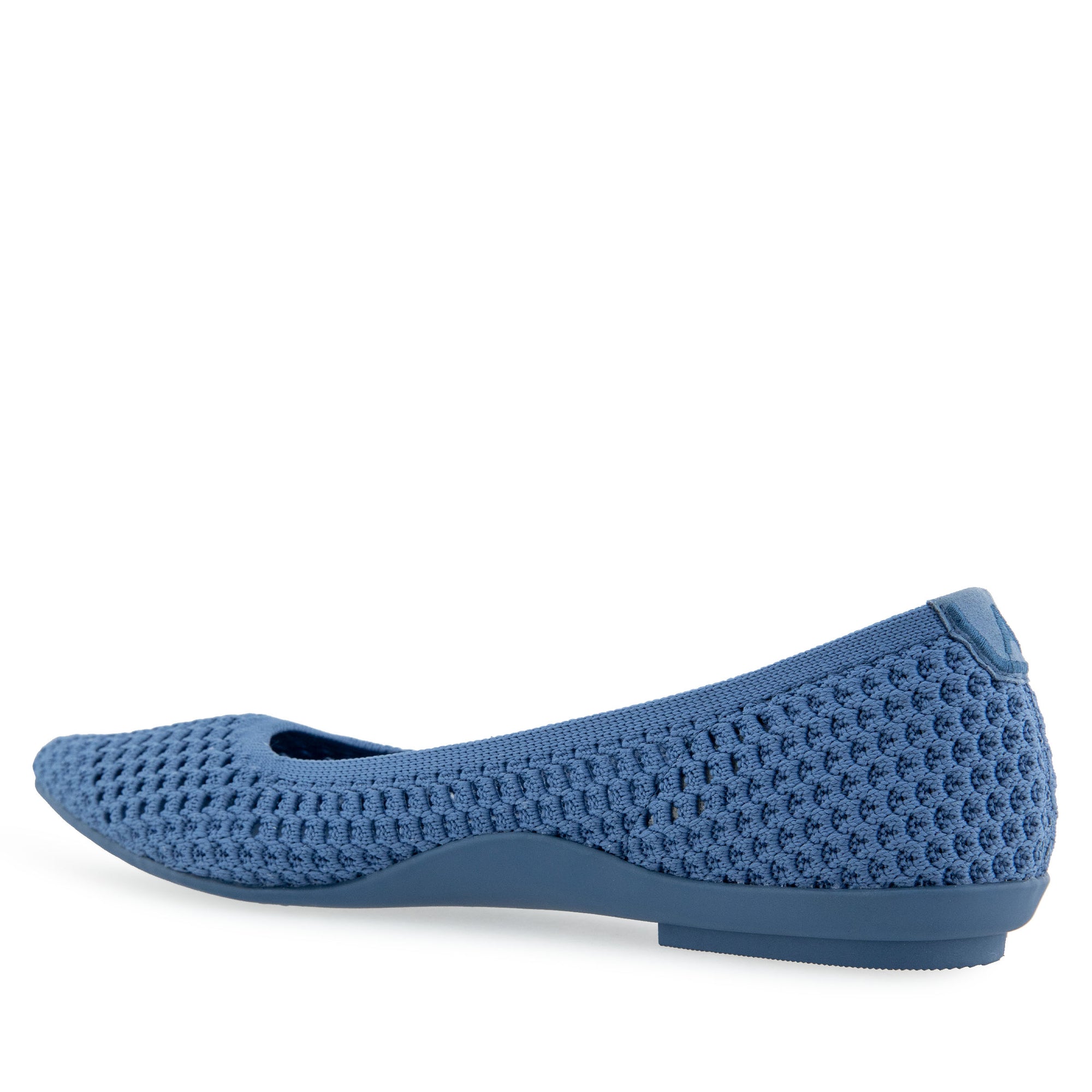 Danielle Dress Flat | Blue Jean Textured Knit Fabric