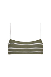 The C Bralette  | Olive And White Stripe