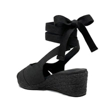 Roberta Dress Wedge | Black Linen
