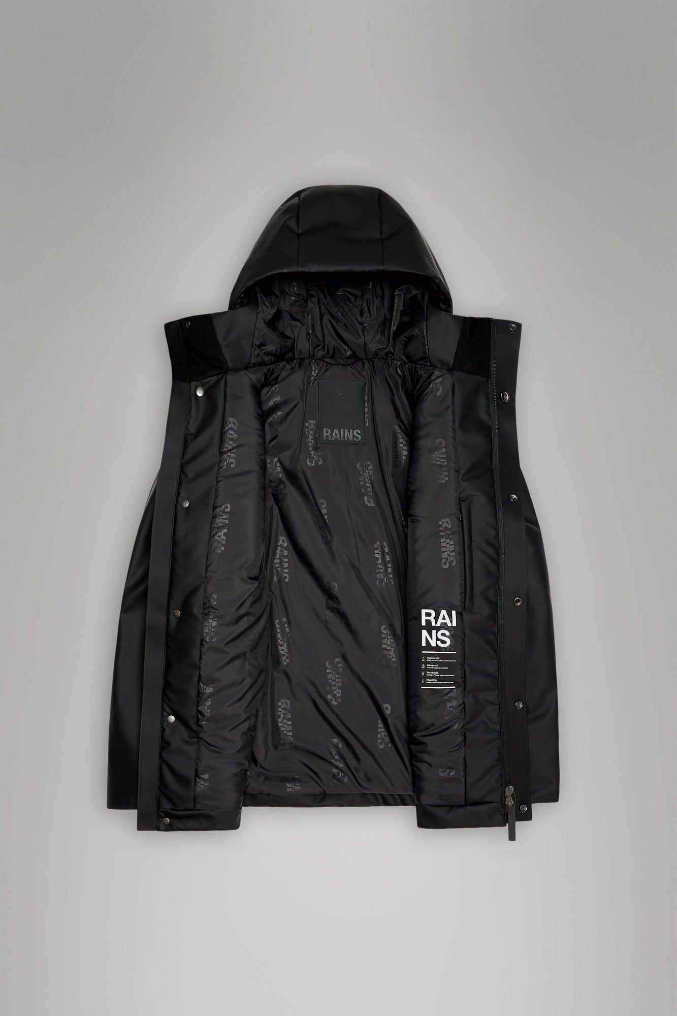 RAINS Nome Parka Black Jacket