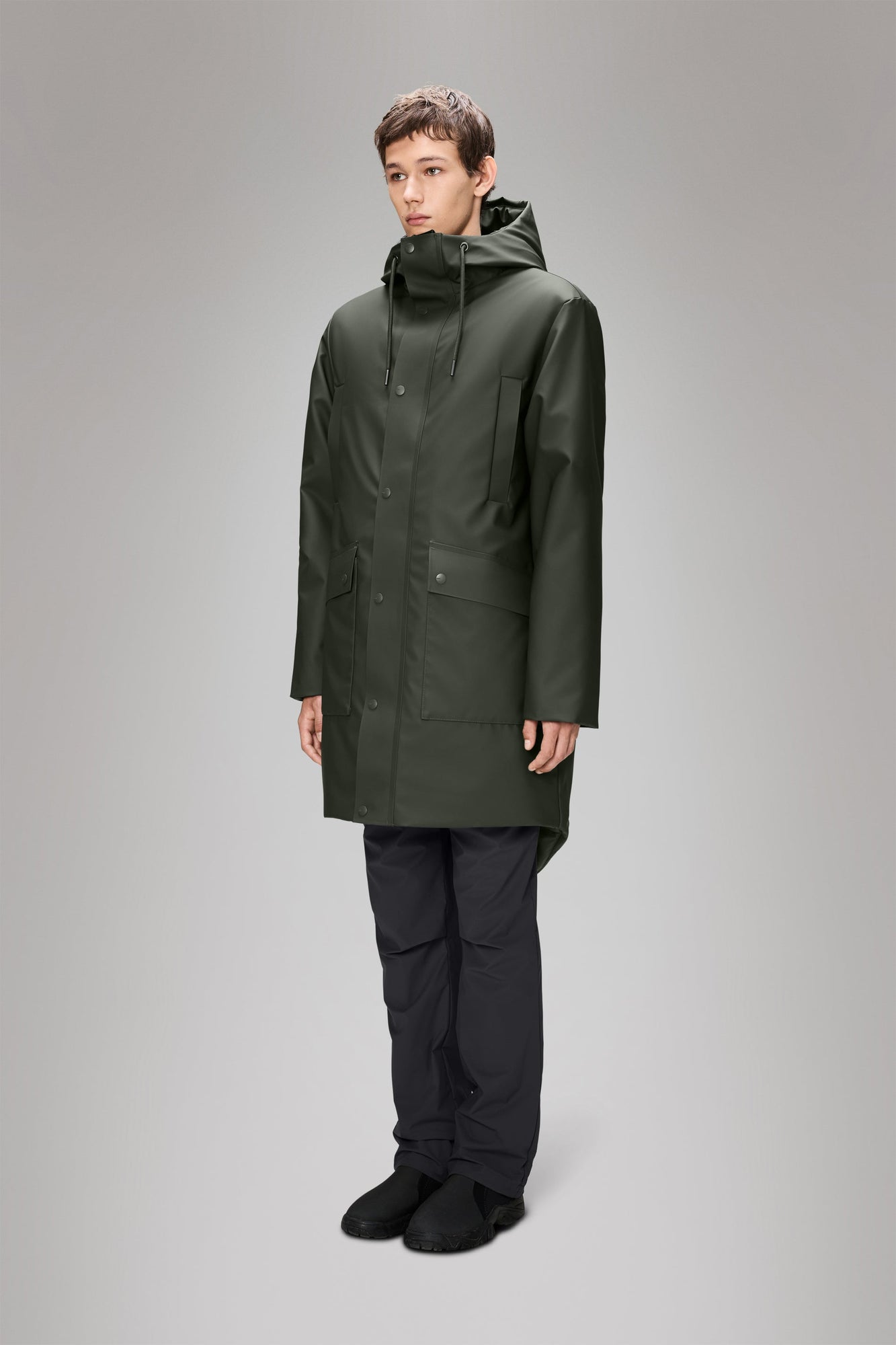 Rains Nome Long Parka Green Jacket